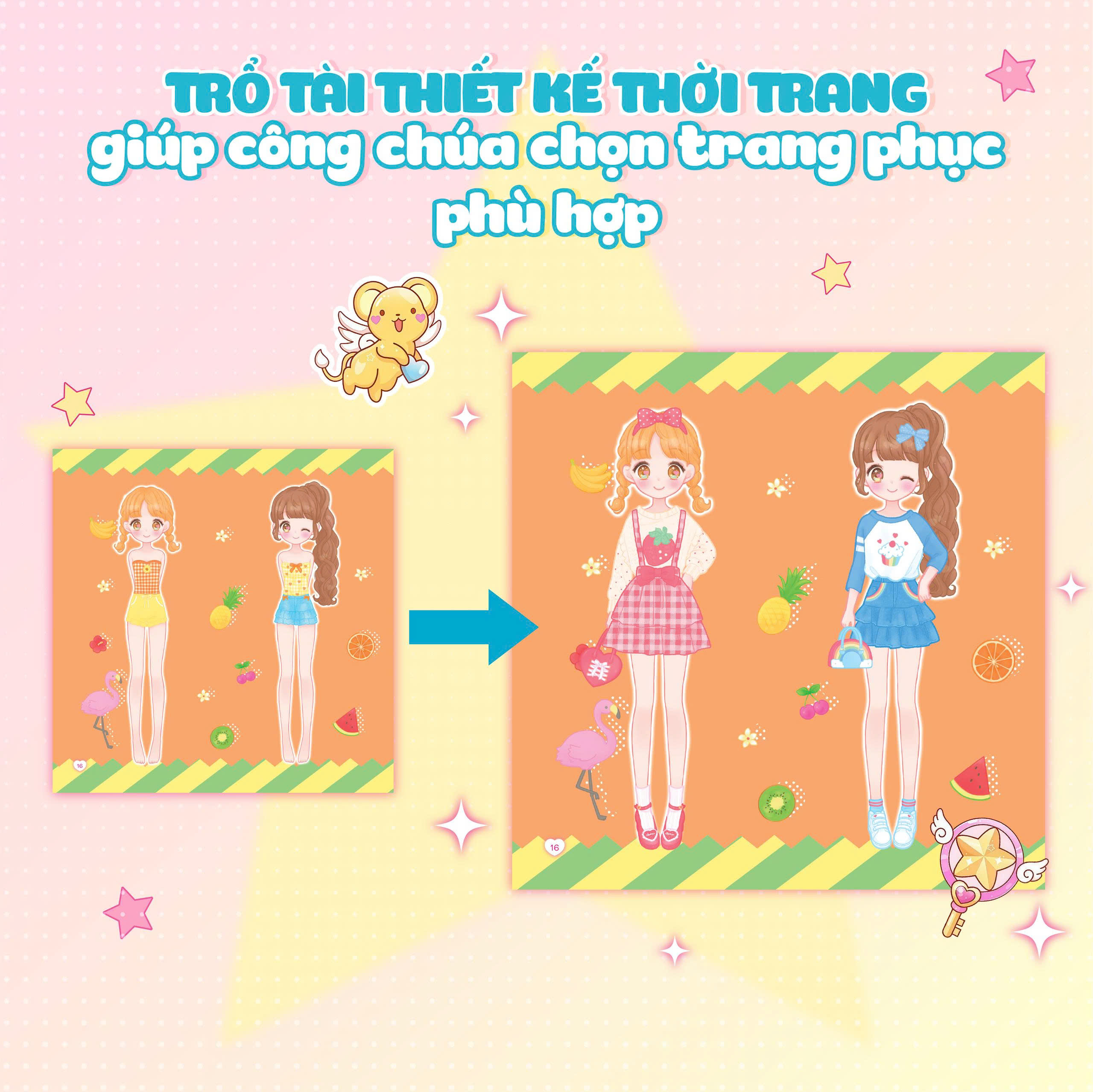 Sách Bóc Dán - Thời Trang Anime - Công Chúa Nơ Hồng - Ảnh 7