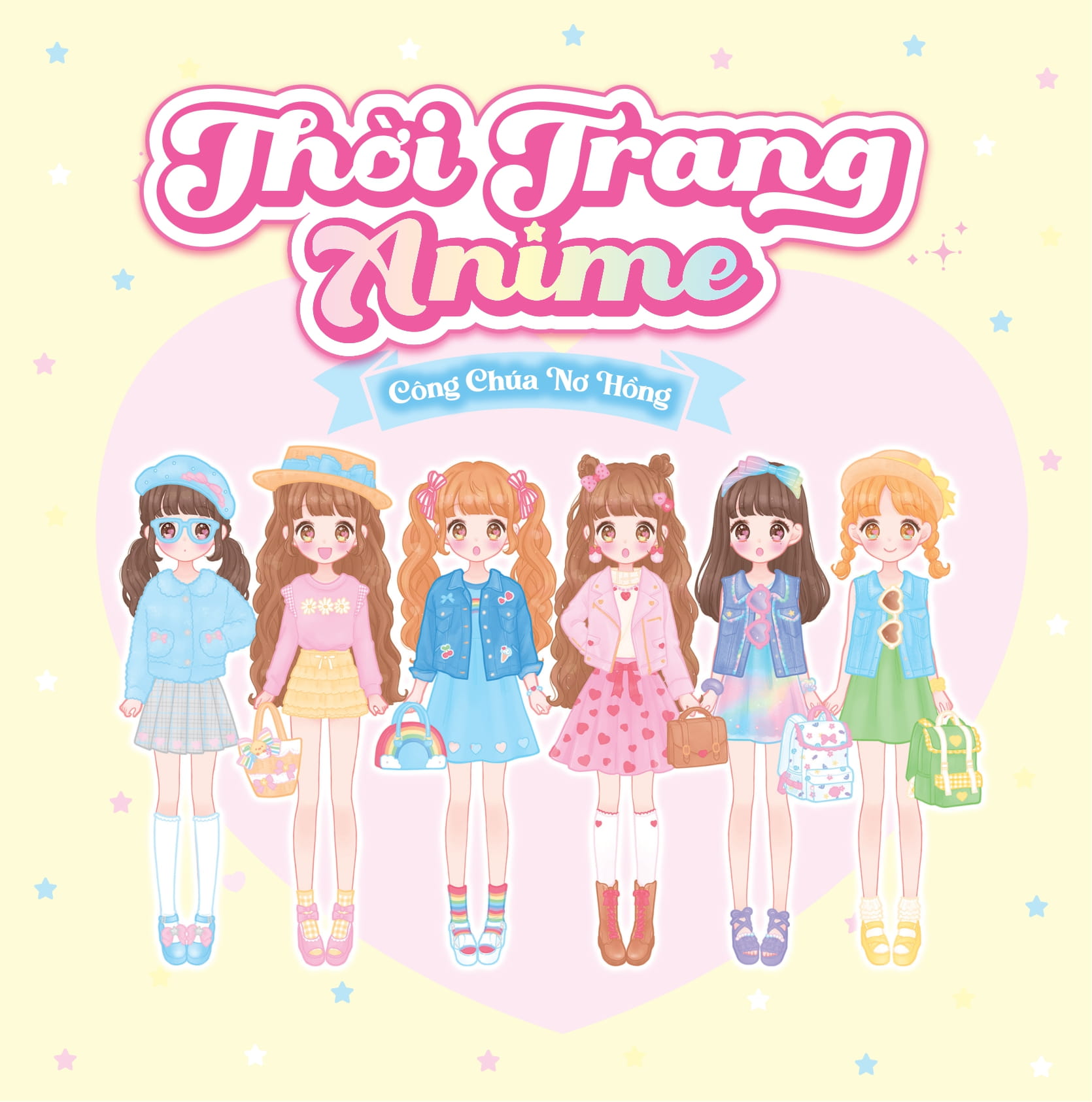 Sách Bóc Dán - Thời Trang Anime - Công Chúa Nơ Hồng - Ảnh 9