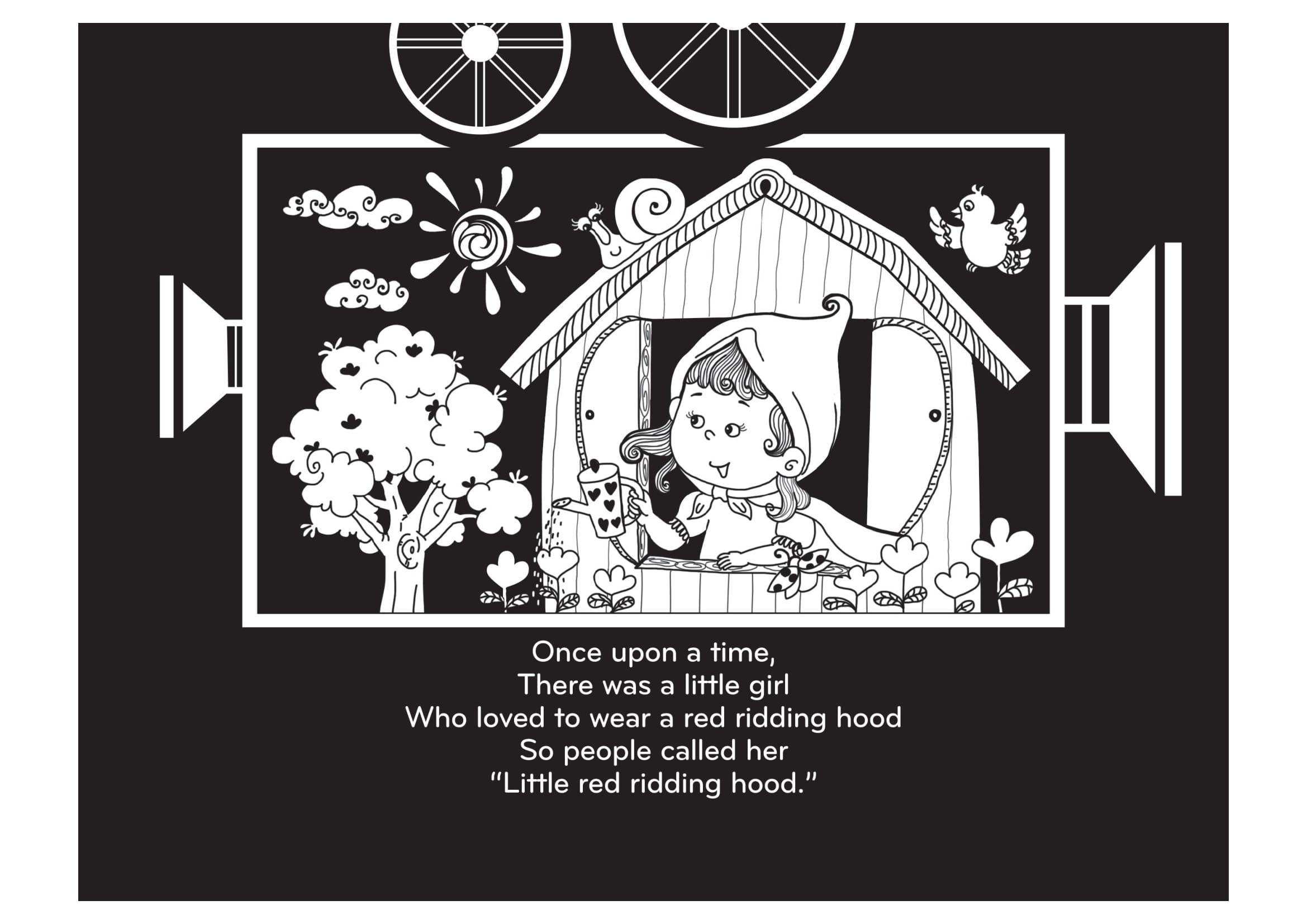 sách chiếu bóng - cinema book - rạp chiếu phim trong sách - cô bé quàng khăn đỏ - Ảnh 3