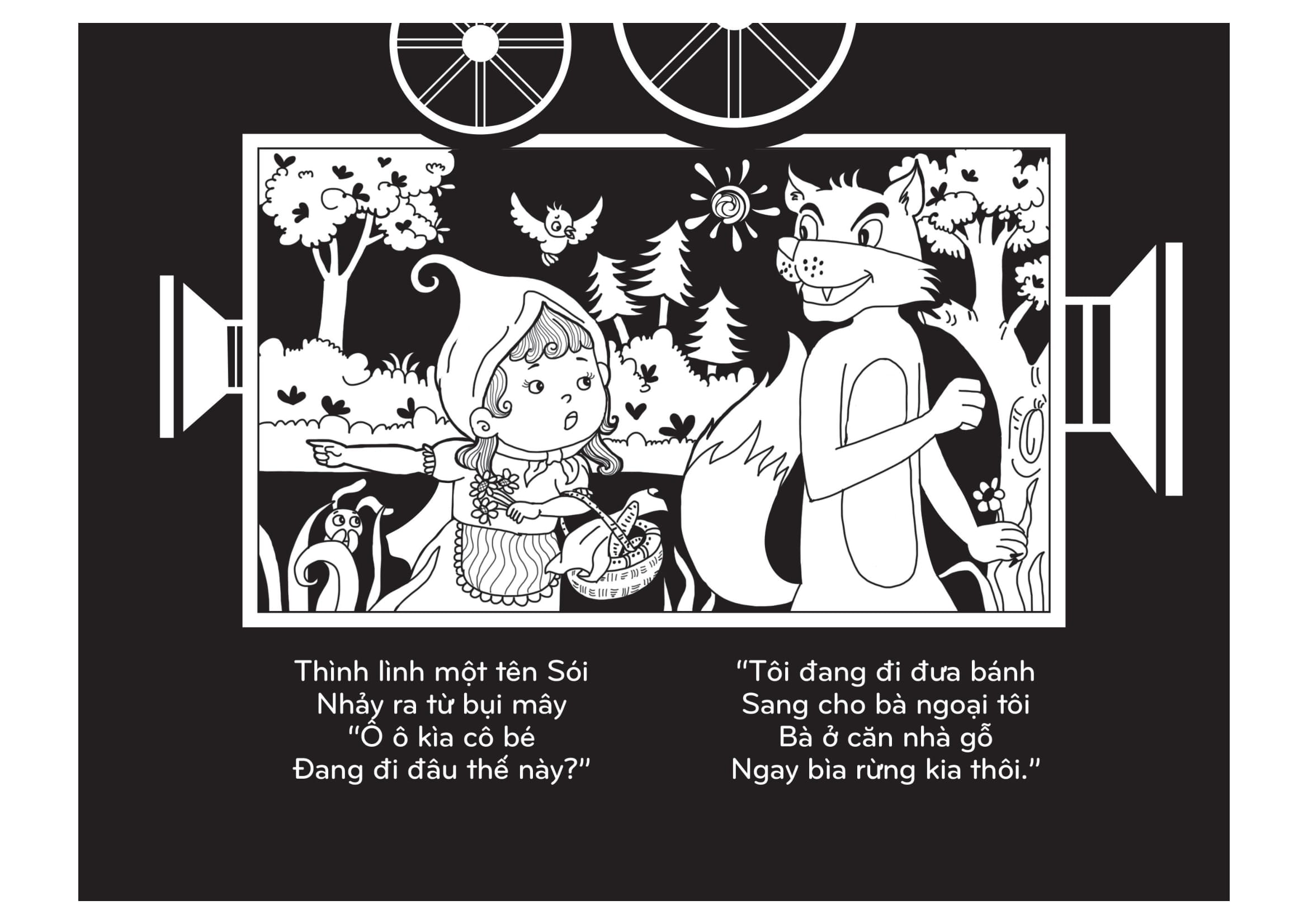 sách chiếu bóng - cinema book - rạp chiếu phim trong sách - cô bé quàng khăn đỏ - Ảnh 6