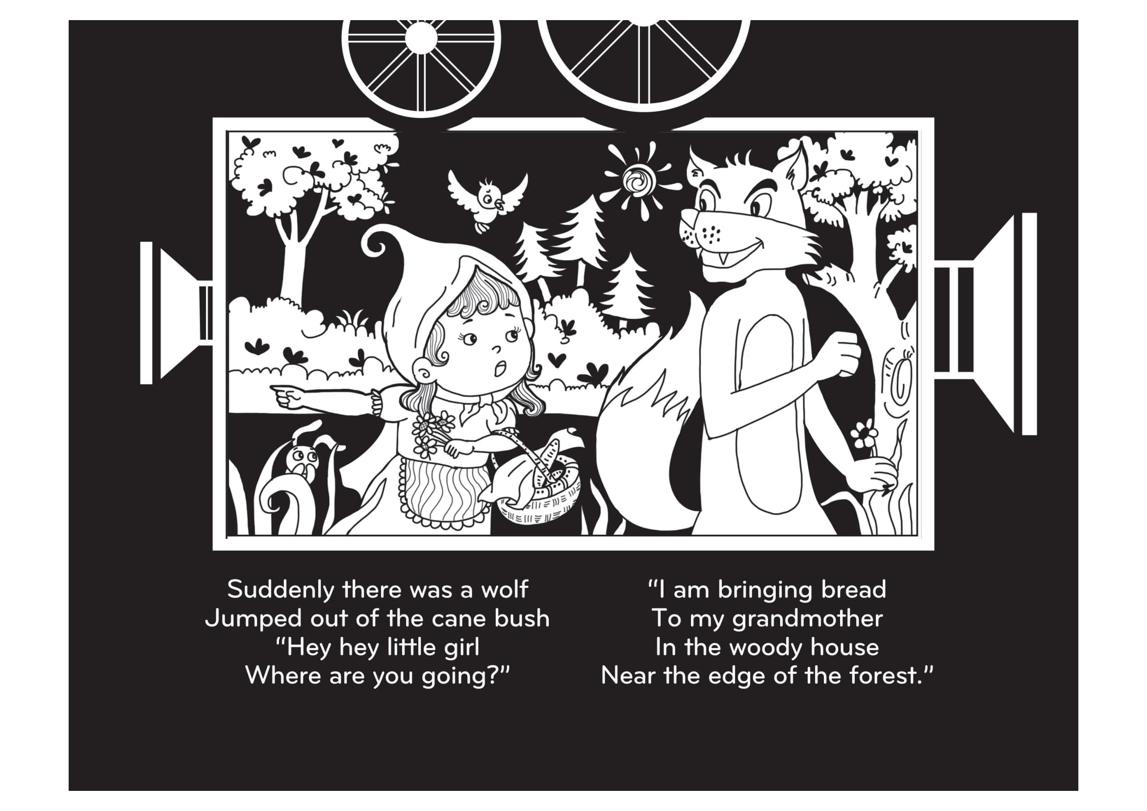 sách chiếu bóng - cinema book - rạp chiếu phim trong sách - cô bé quàng khăn đỏ - Ảnh 7