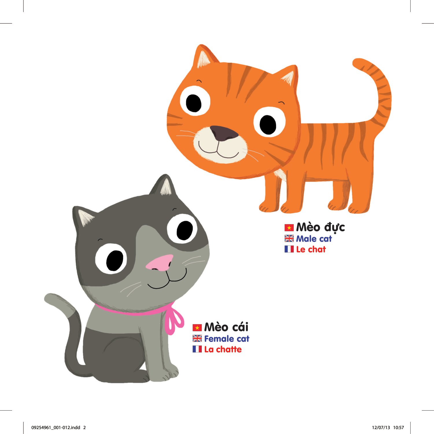 sách chuyển động thông minh đa ngữ việt - anh - pháp: động vật nuôi - domestic animals - les animaux de compagnie - Ảnh 2