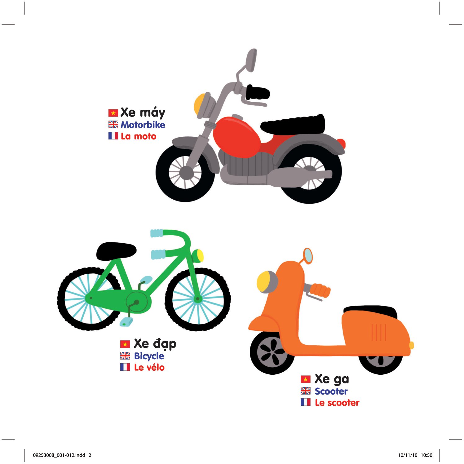 sách chuyển động thông minh đa ngữ việt - anh - pháp: phương tiện giao thông - vehicles - les véhicules - Ảnh 3