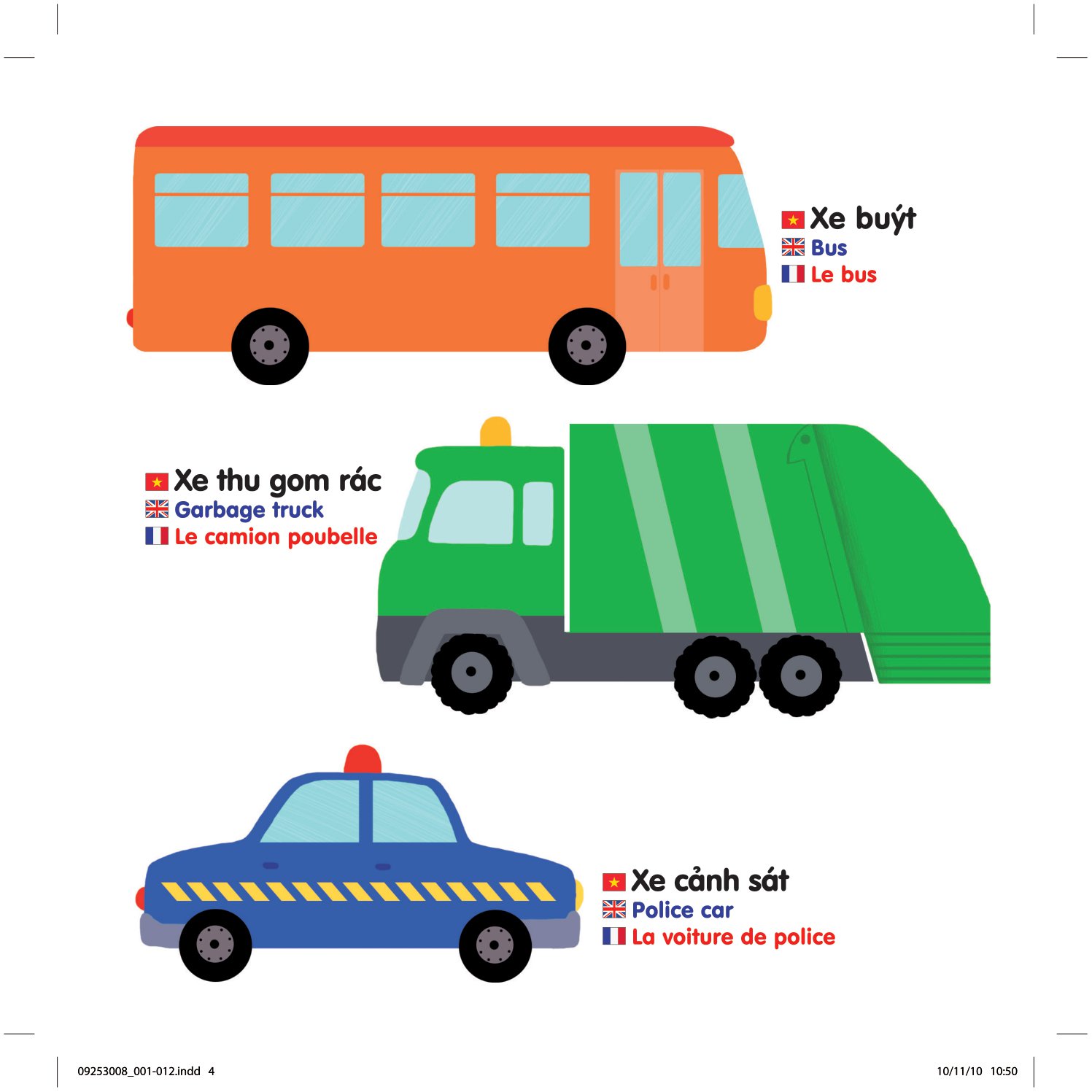 sách chuyển động thông minh đa ngữ việt - anh - pháp: phương tiện giao thông - vehicles - les véhicules - Ảnh 5