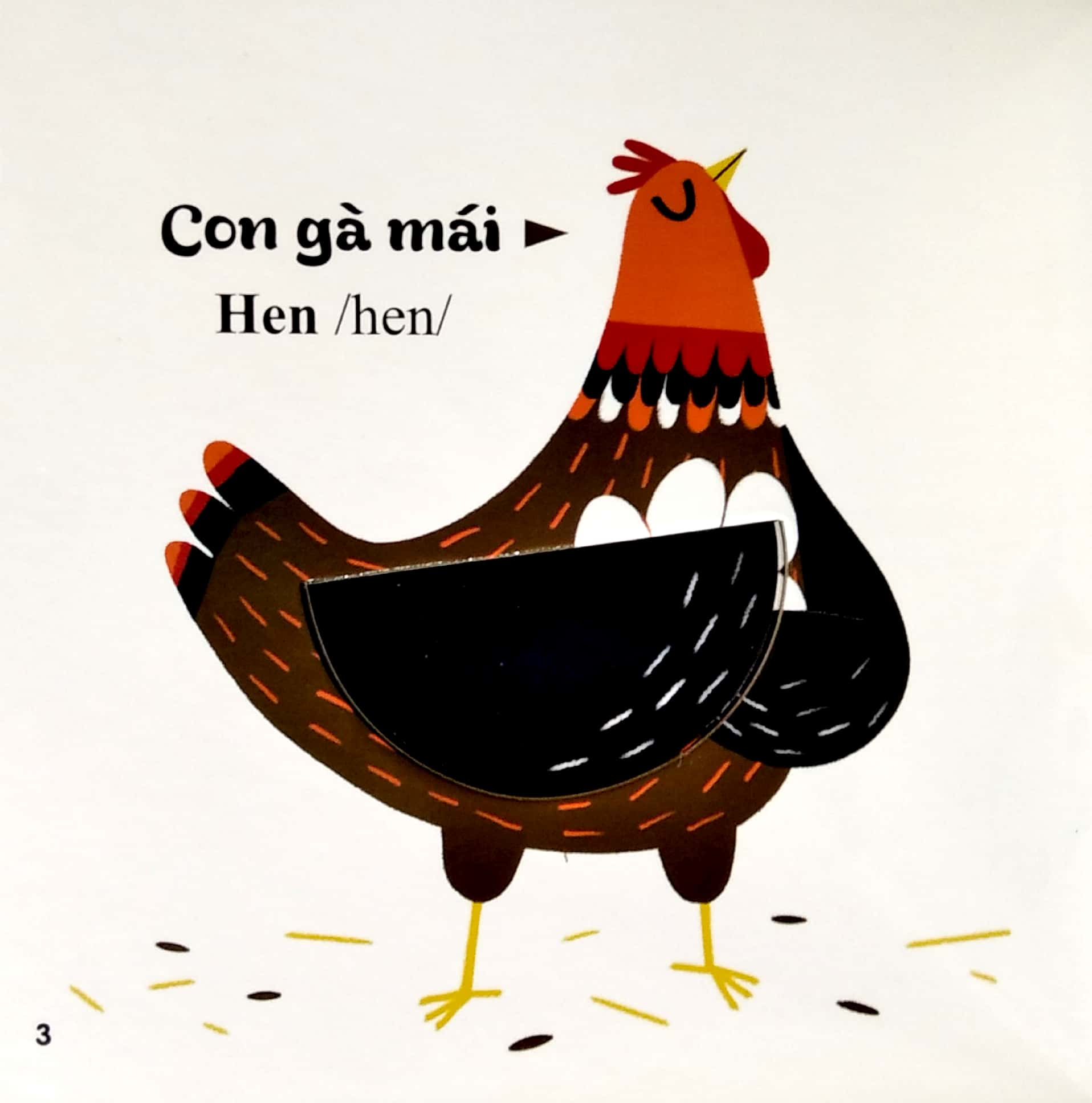 sách đục trổ thông minh - những từ vựng đầu đời của bé - my first words - động vật nông trại - farm animals - Ảnh 5