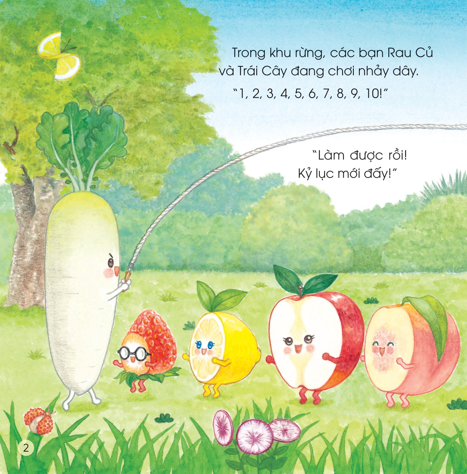 sách ehon - sức mạnh của những người bạn trái cây - có bạn nho, không lo bão cát - Ảnh 3