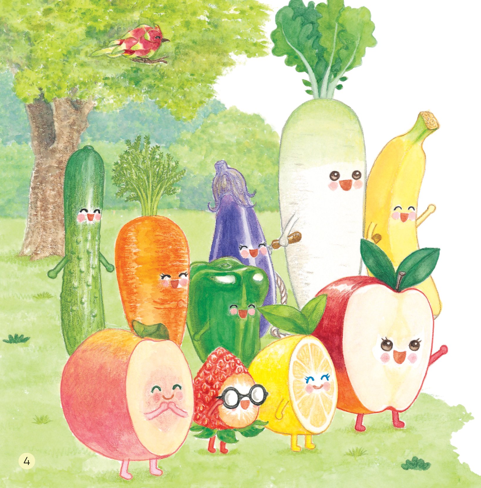 sách ehon - sức mạnh của những người bạn trái cây - có bạn nho, không lo bão cát - Ảnh 5