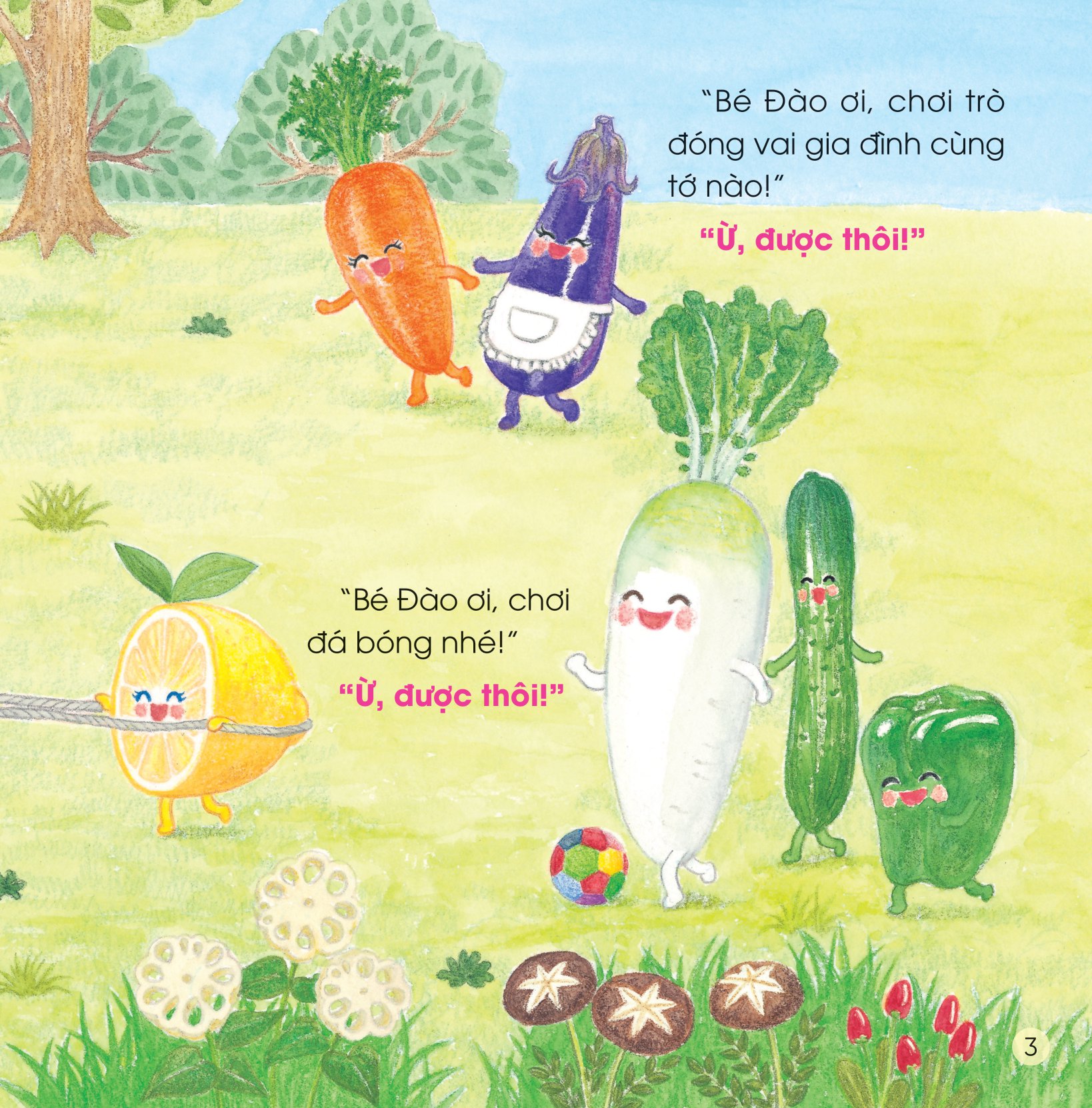 sách ehon - sức mạnh của những người bạn trái cây - dũng sĩ đào đuổi sên khổng lồ - Ảnh 4