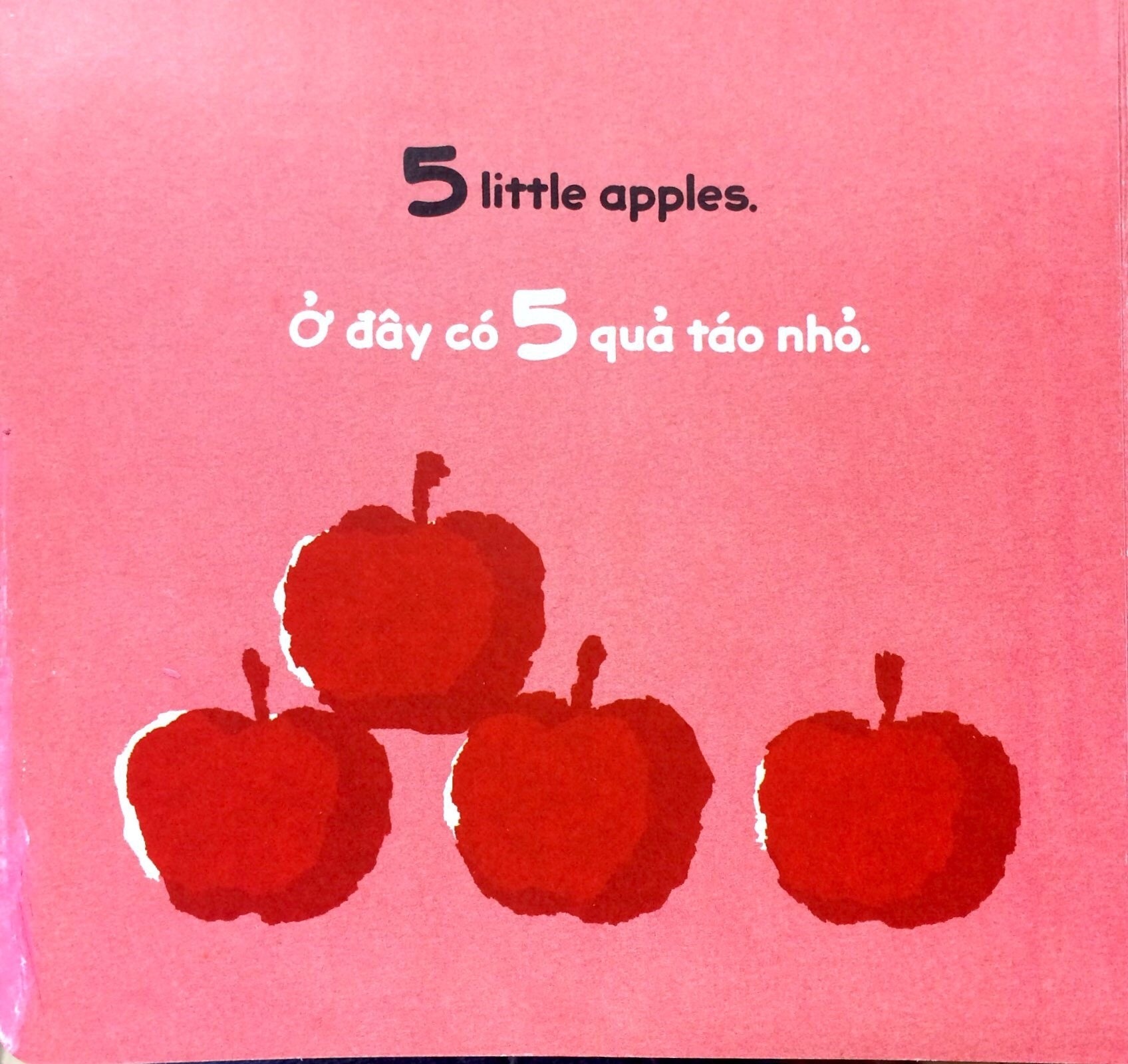 Sách Lật Tương Tác Song Ngữ 0-3 Tuổi - 5 Quả Táo Nhỏ - Bìa Cứng (Tái Bản 2025) - Ảnh 3