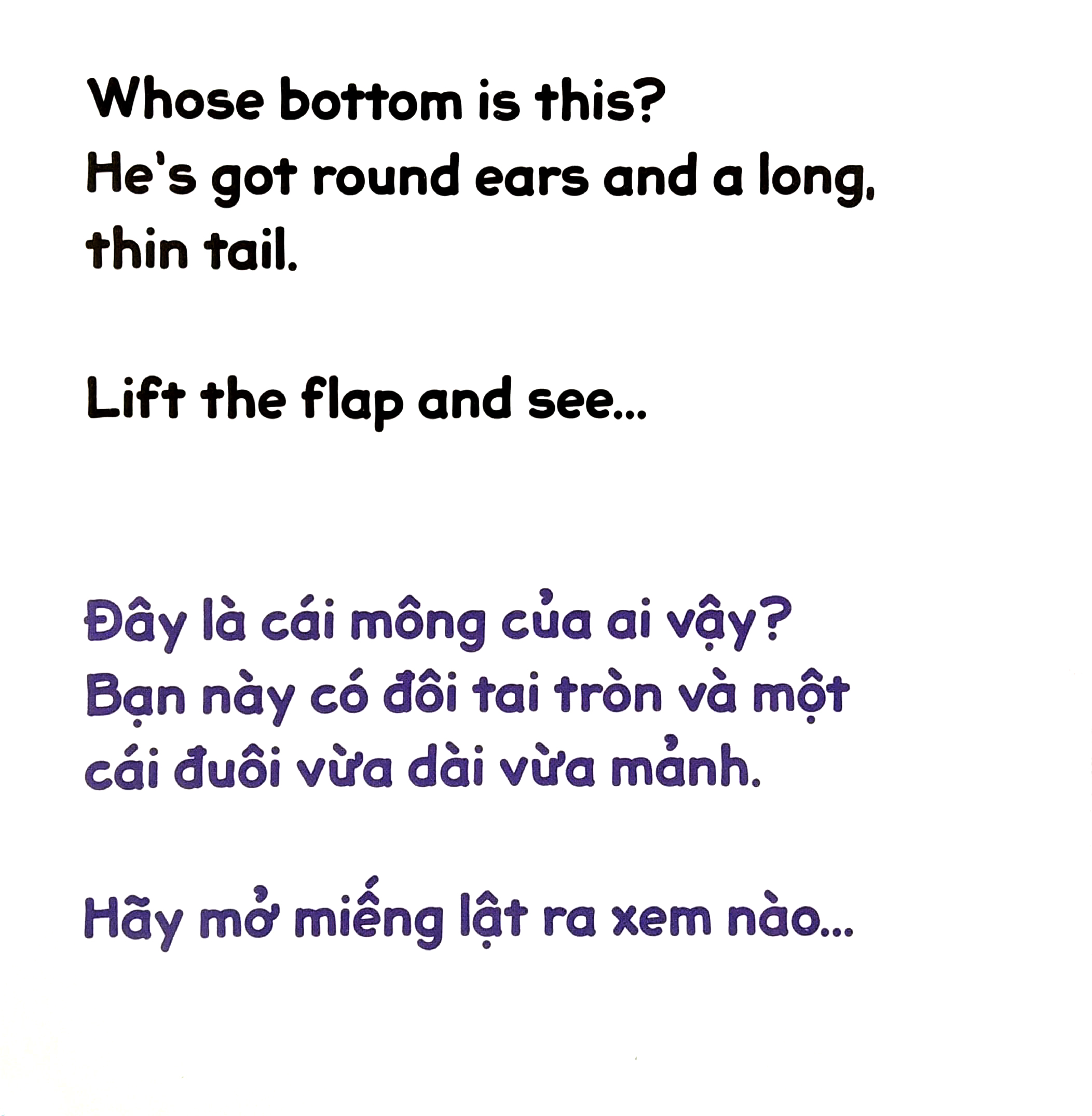 sách lật tương tác song ngữ 0-3 tuổi - mông ai đây? - Ảnh 3