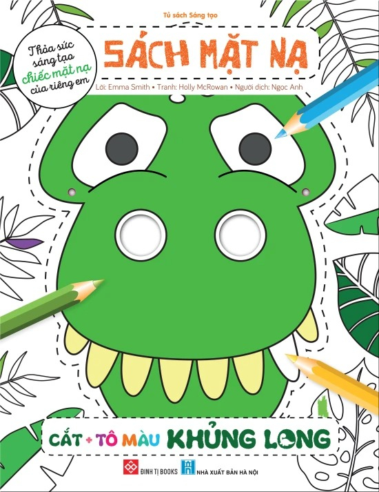sách mặt nạ - cắt + tô màu khủng long - Ảnh 2