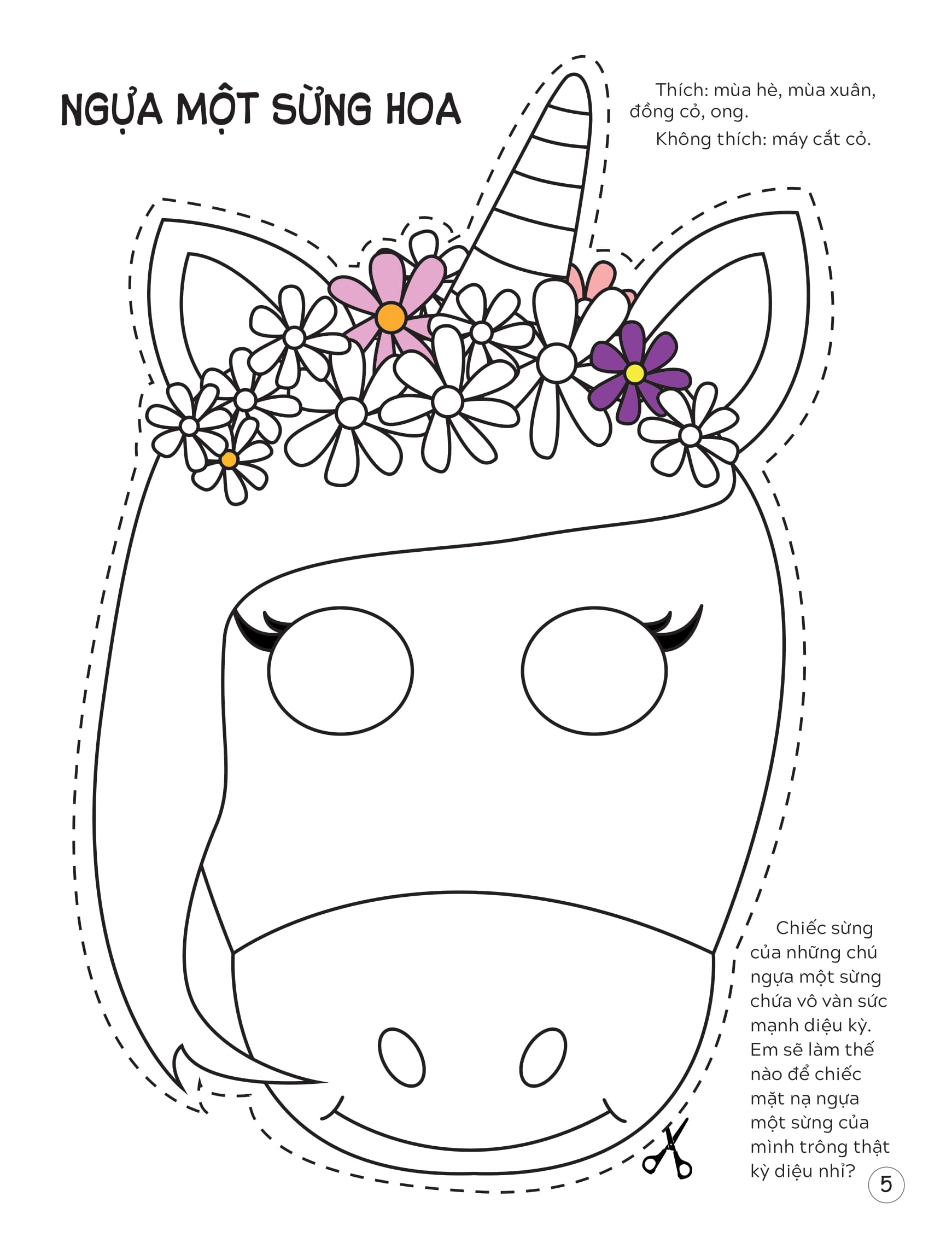 sách mặt nạ - cắt + tô màu ngựa một sừng - Ảnh 7