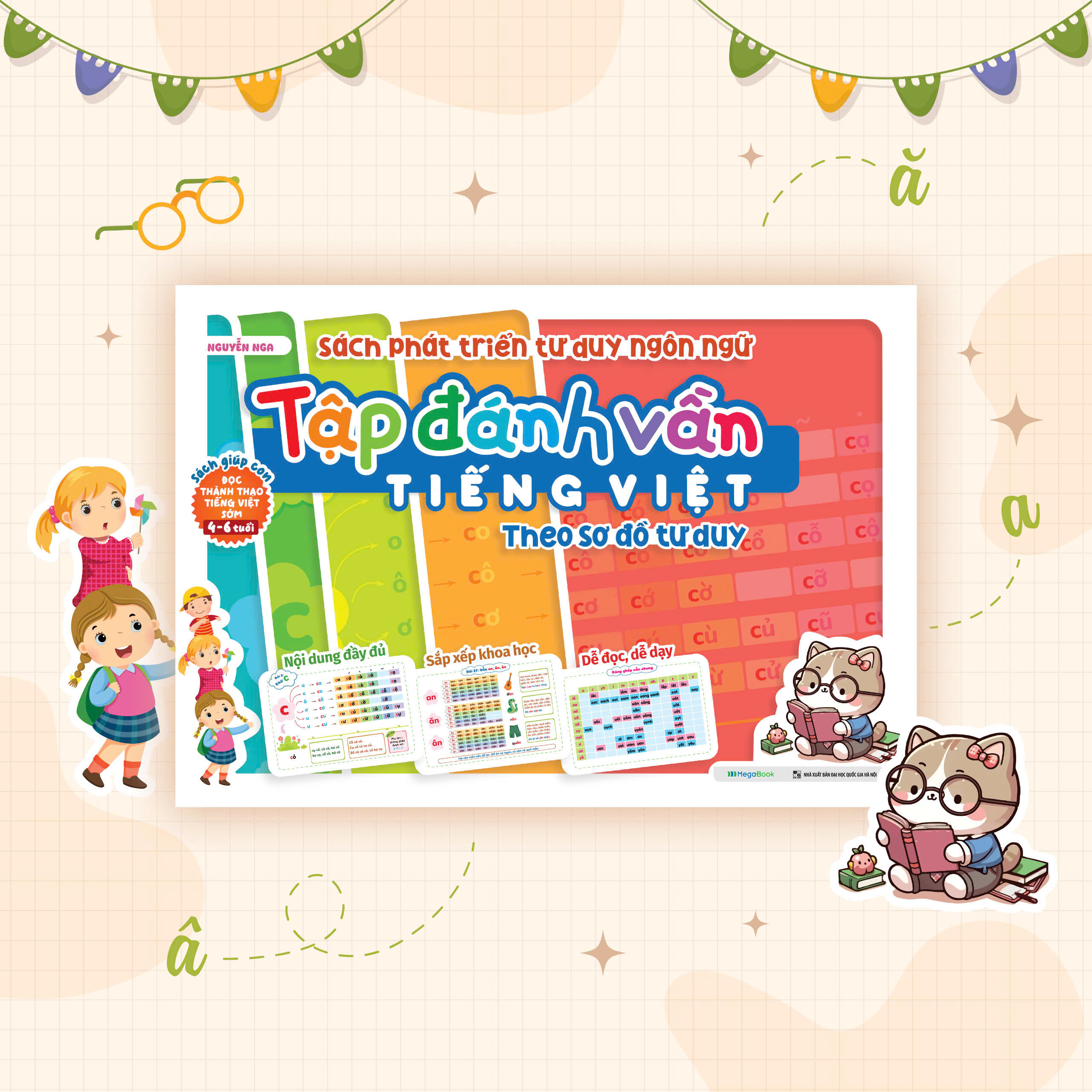sách phát triển tư duy ngôn ngữ - tập đánh vần tiếng việt theo sơ đồ tư duy - Ảnh 3