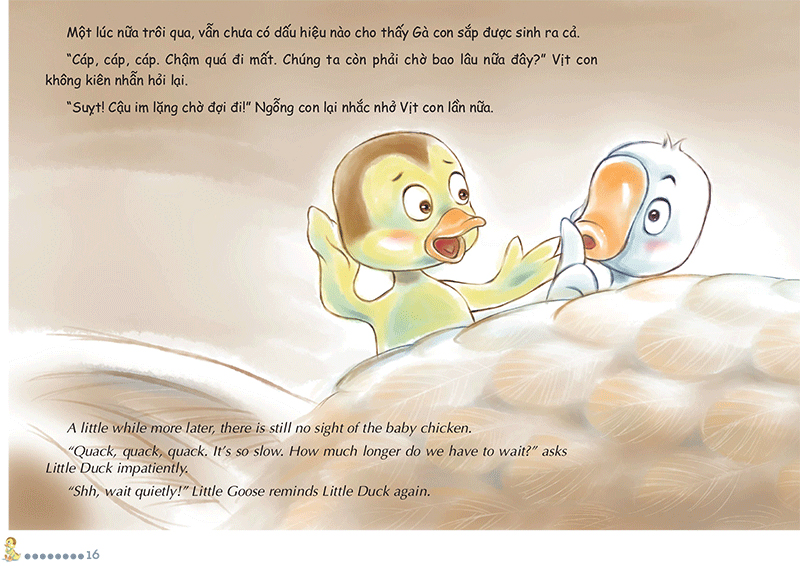 sách song ngữ bồi dưỡng tâm lý, trí tuệ cho trẻ - niềm vui của sự chờ đợi - Ảnh 13
