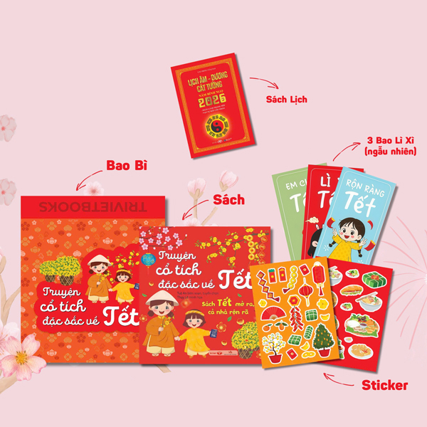 Sách Tết Mở Ra, Cả Nhà Rộn Rã - Thơ Tết Dành Cho Thiếu Nhi - Tặng Kèm Bao Thư + Sticker + Set 3 Bao Lì Xì + Sách Lịch Âm Dương Cát Tường 2026 - Ảnh 6