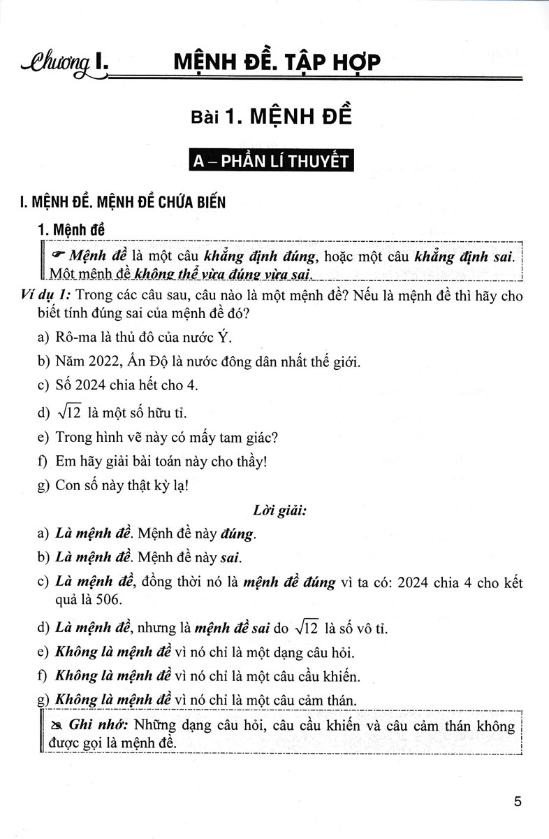 sách tham khảo toán 10 - quyển 1 (biên soạn theo chương trình giáo dục phổ thông mới - dùng chung cho các bộ sgk hiện hành) - Ảnh 6