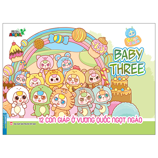 Sách Tô Màu Baby Three 12 Con Giáp Ở Vương Quốc Ngọt Ngào