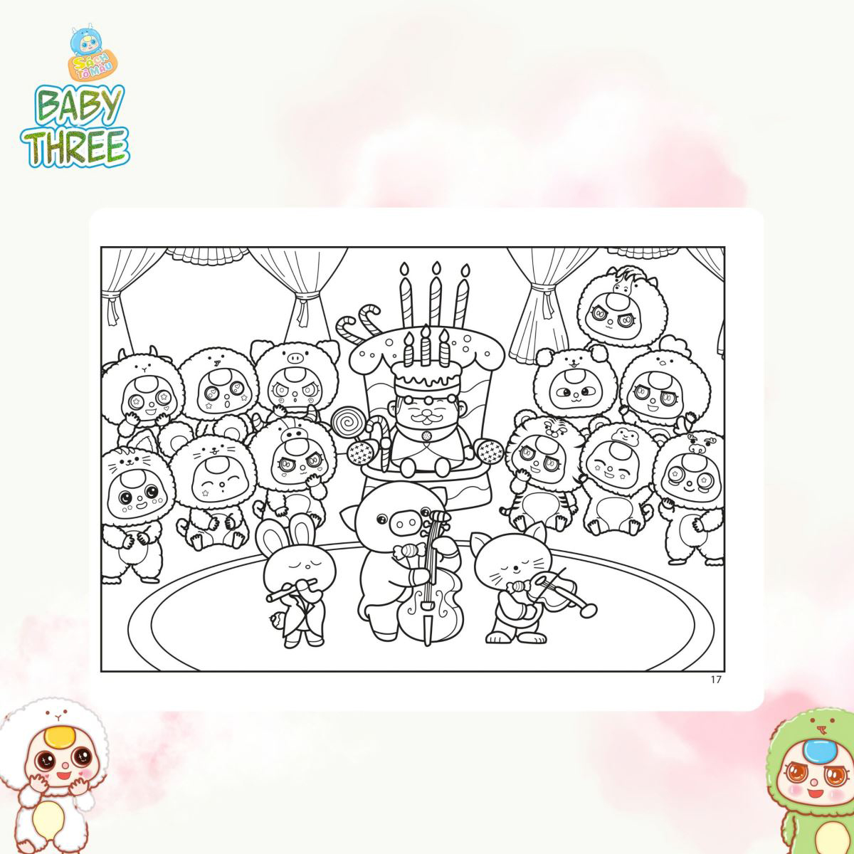 Sách Tô Màu Baby Three 12 Con Giáp Ở Vương Quốc Ngọt Ngào - Ảnh 5