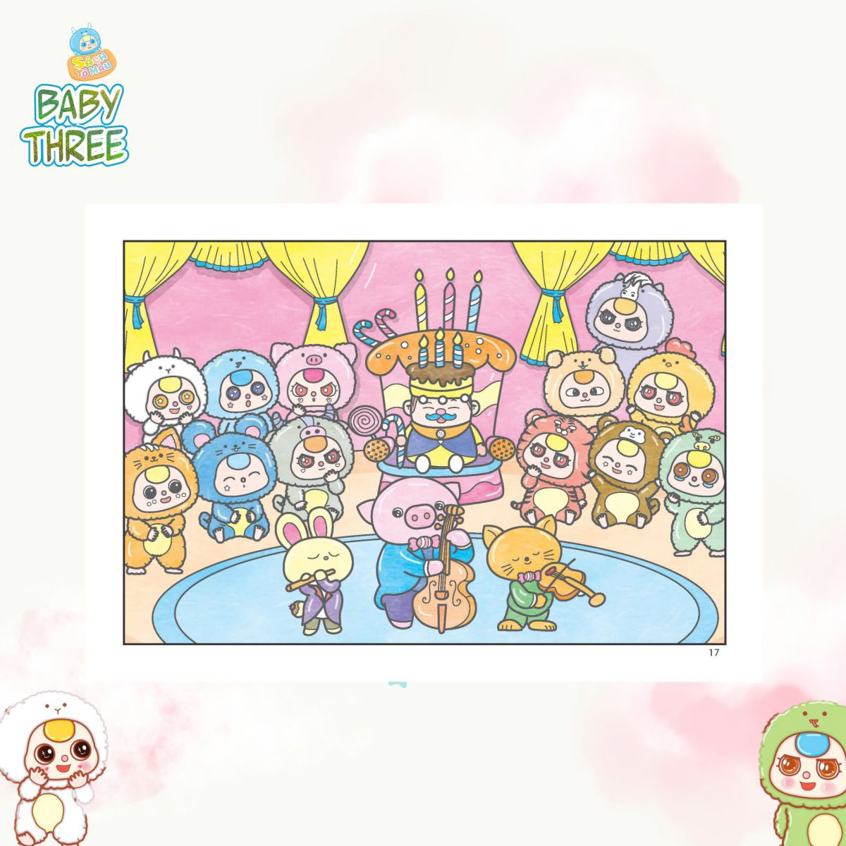 Sách Tô Màu Baby Three 12 Con Giáp Ở Vương Quốc Ngọt Ngào - Ảnh 7