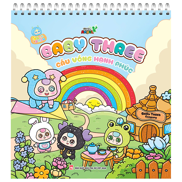 sách tô màu - baby three cầu vồng hạnh phúc - Ảnh 2