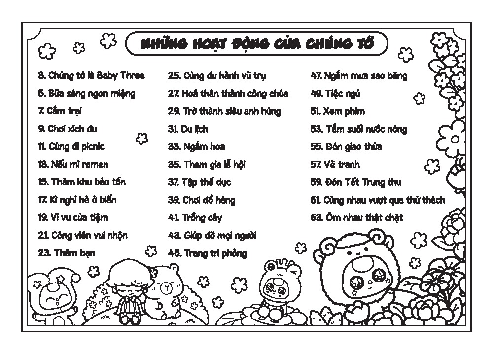 sách tô màu - baby three và những người bạn - Ảnh 3