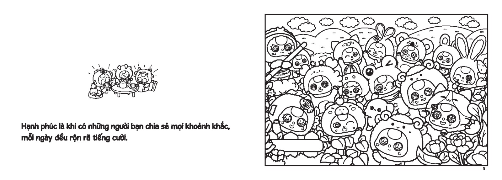 sách tô màu - baby three và những người bạn - Ảnh 4