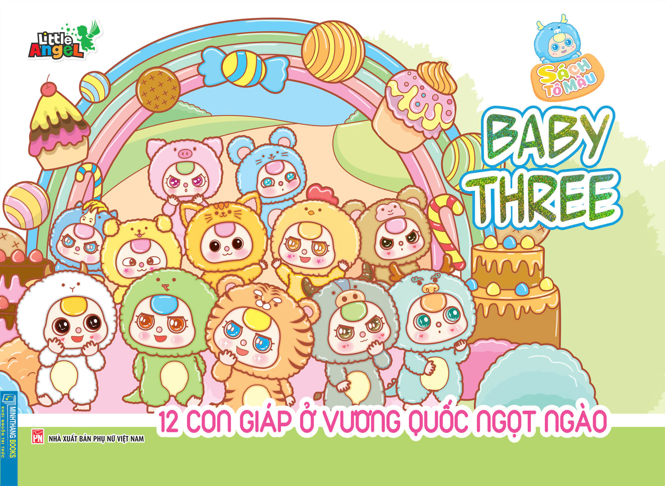 sách tô màu babythree 12 con giáp ở vương quốc ngọt ngào - Ảnh 2