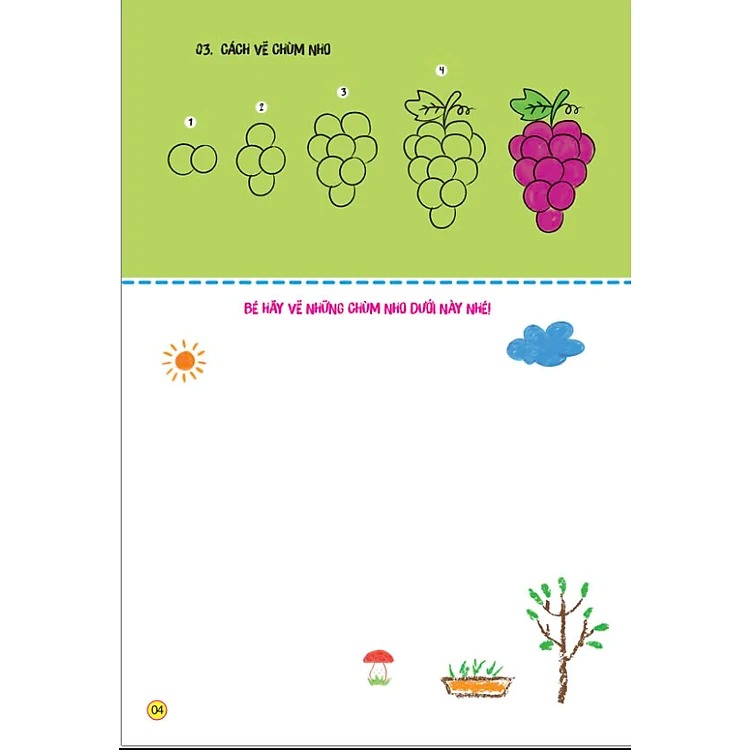 sách tô màu - bé tập làm họa sĩ - bé tập vẽ các loại rau củ quả - Ảnh 4