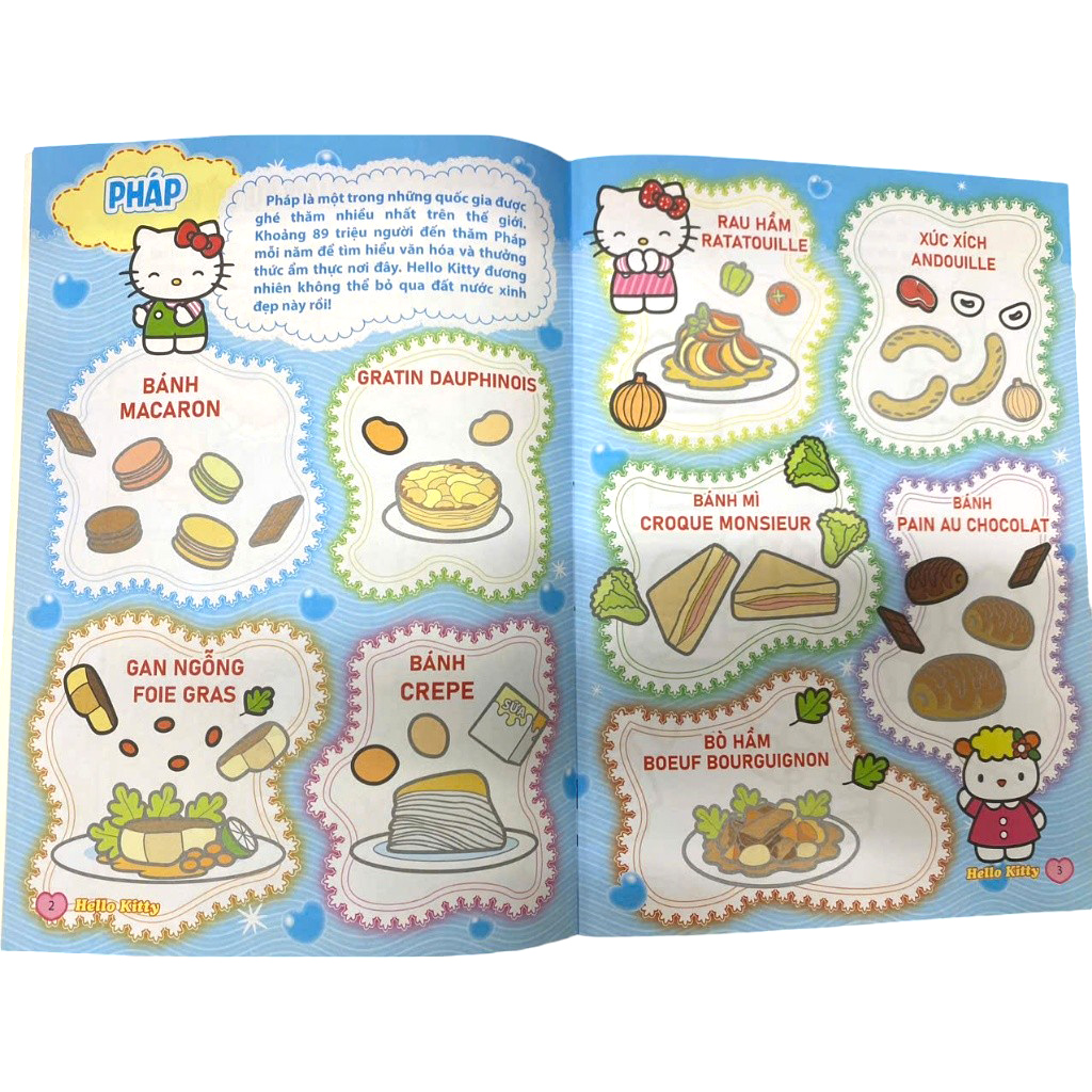 sách tô màu dán hình sticker - hello kitty tinh nghịch mê du lịch - châu âu cổ kính - Ảnh 4