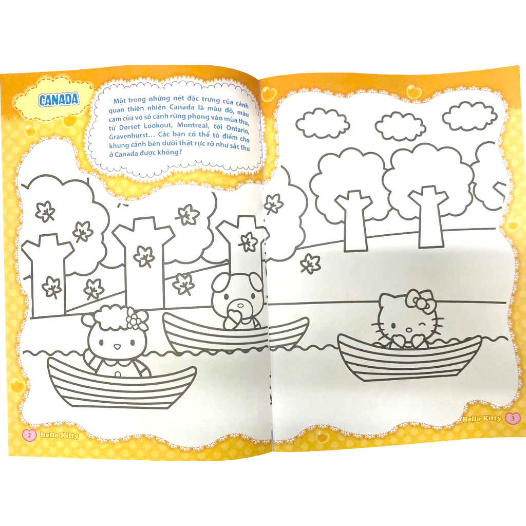 sách tô màu dán hình sticker - hello kitty tinh nghịch mê du lịch - châu mỹ sắc màu - Ảnh 4