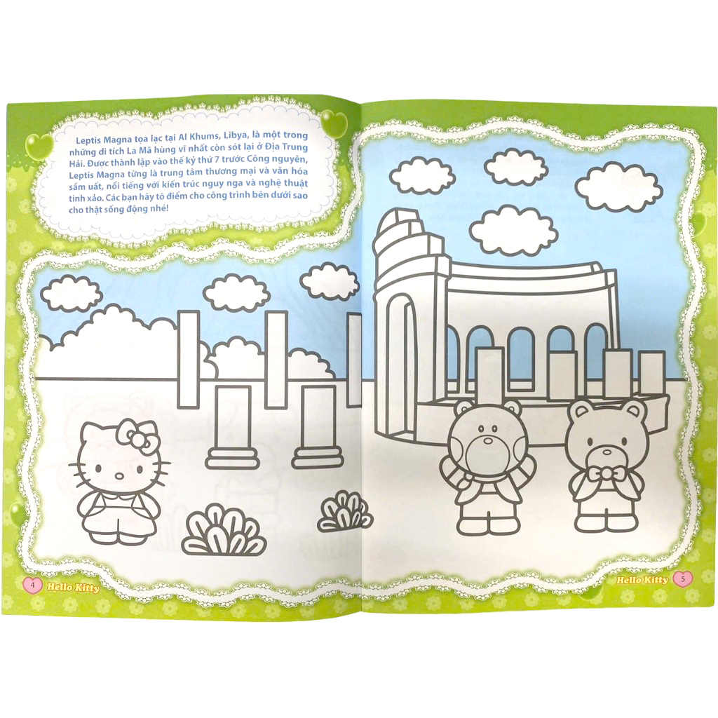 sách tô màu dán hình sticker - hello kitty tinh nghịch mê du lịch - châu phi hùng vĩ - Ảnh 5