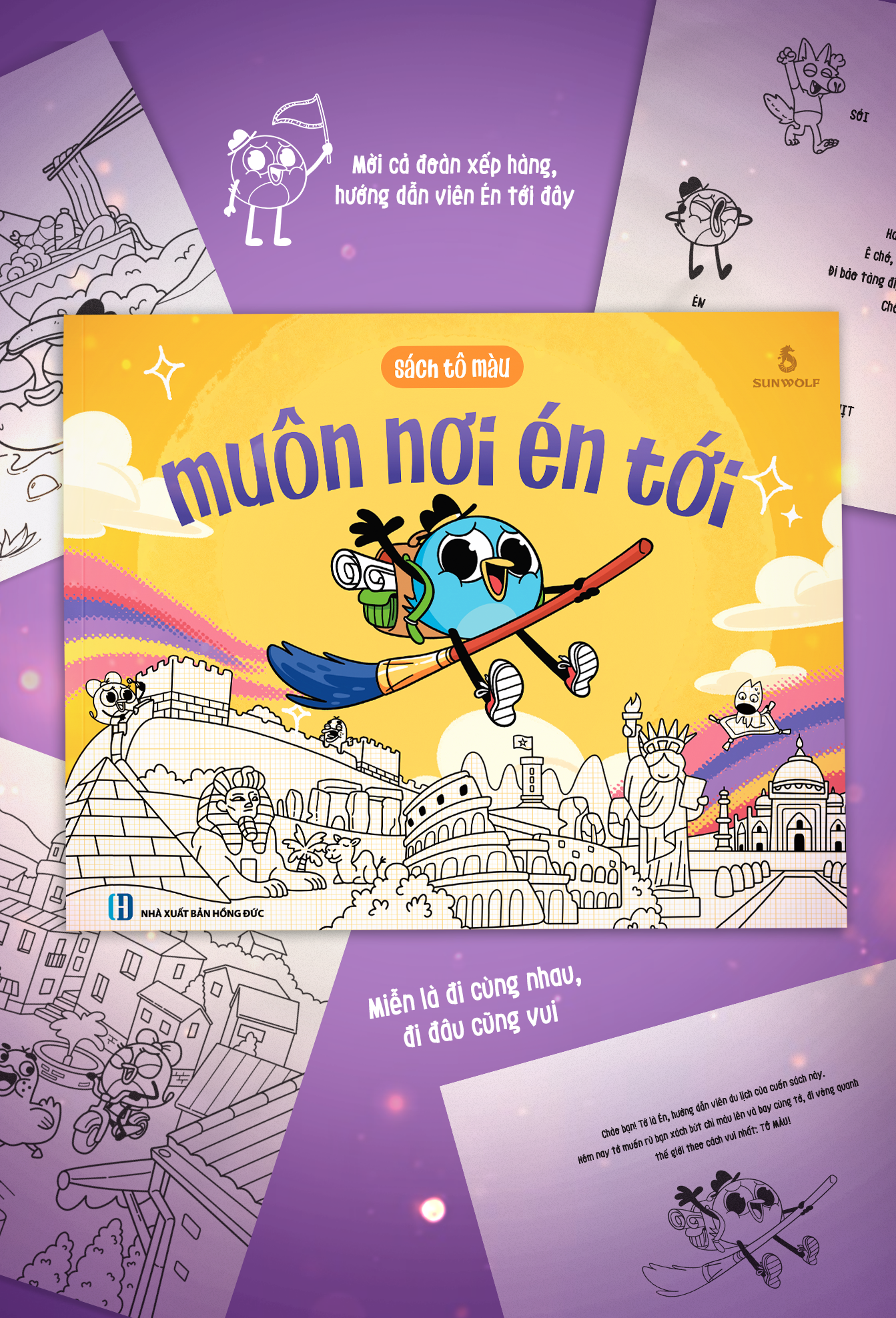 Sách Tô Màu - Muôn Nơi Én Tới - Tặng Kèm Sticker + Postcard - Ảnh 2
