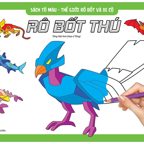 sách tô màu - thế giới rô bốt và xe cộ rô bốt thú (tái bản 2019) - Ảnh 2