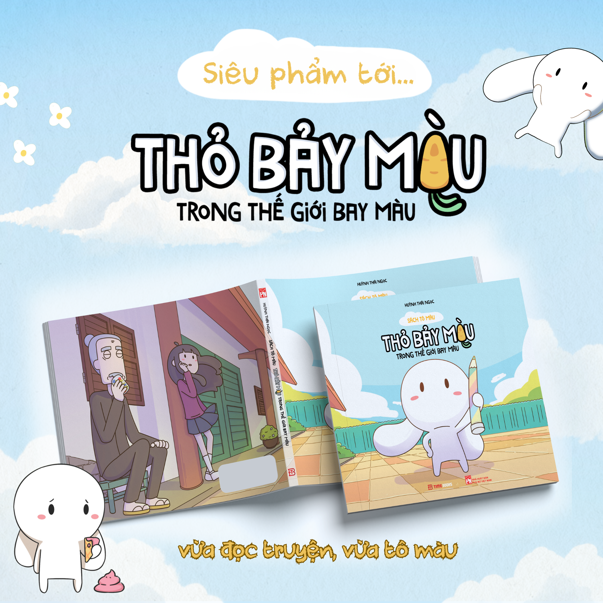Sách Tô Màu - Thỏ Bảy Màu Trong Thế Giới Bay Màu - Bản Đặc Biệt - Tặng Kèm Sticker + Sổ Tay Bí Kíp Tô Màu - Ảnh 4