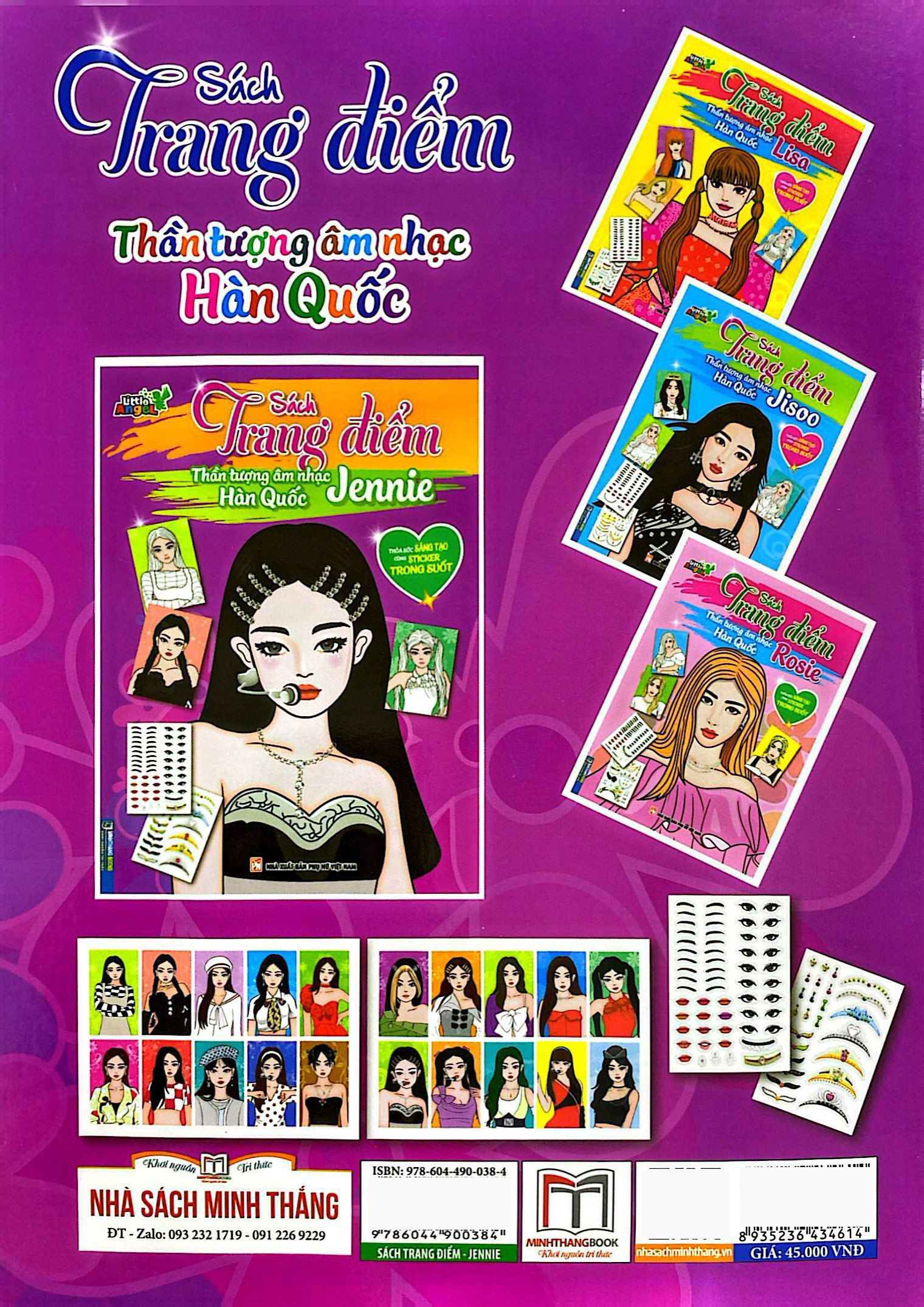 sách trang điểm thần tượng âm nhạc hàn quốc - jennie -thỏa sức sáng tạo cùng sticker trong suốt - Ảnh 13