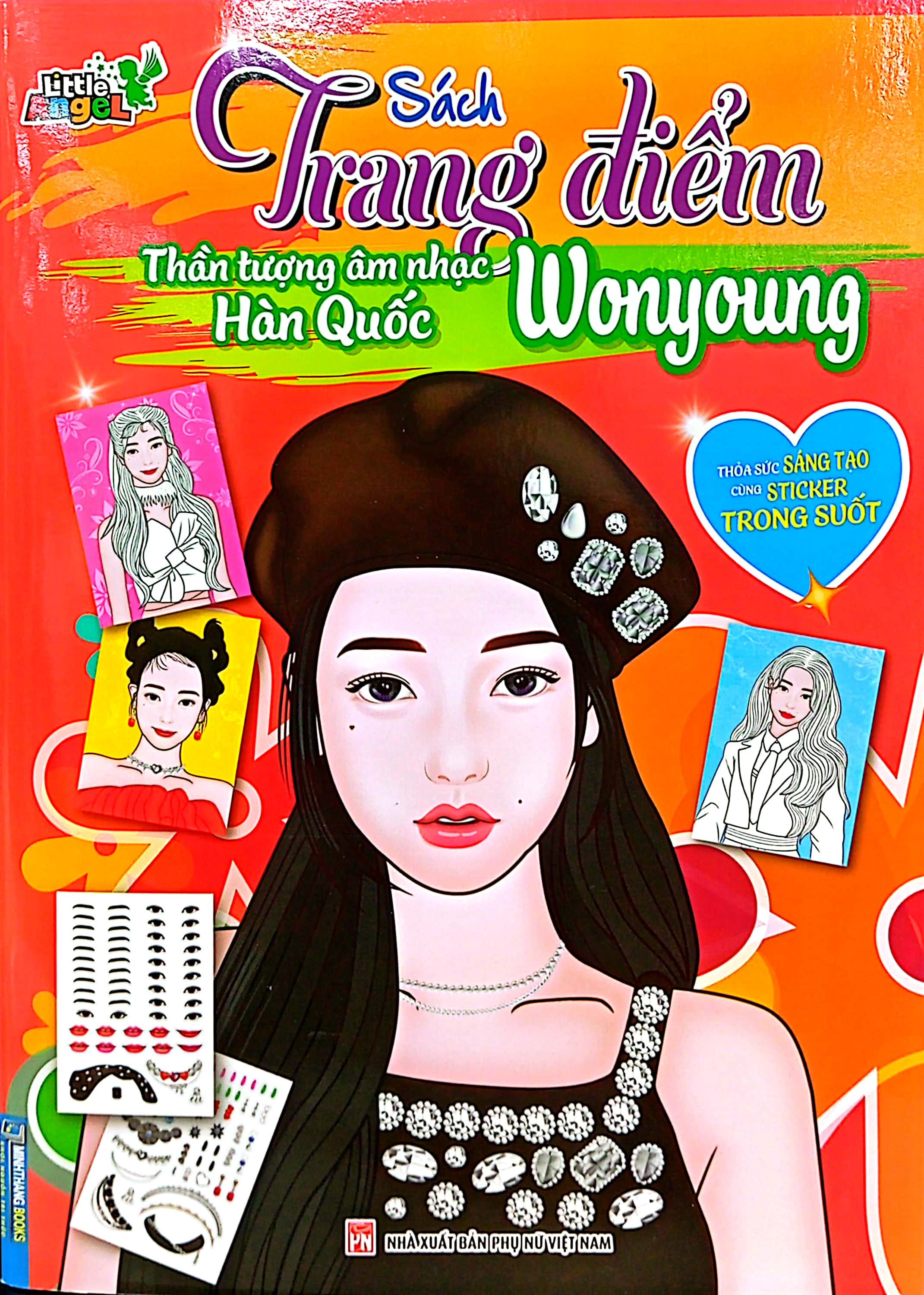 sách trang điểm thần tượng âm nhạc hàn quốc - wonyoung - thỏa sức sáng tạo cùng sticker trong suốt - Ảnh 2