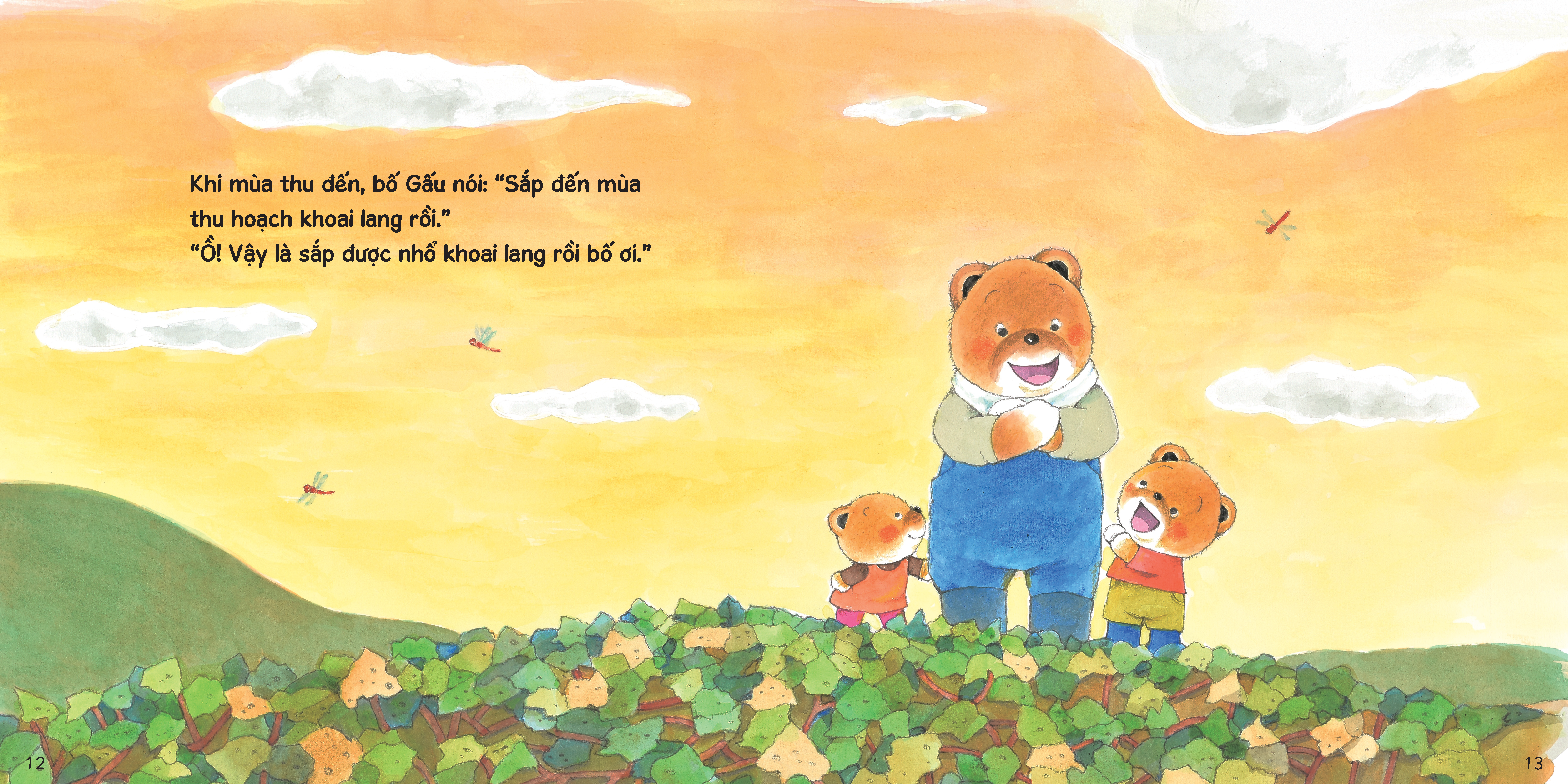 sách tranh ehon kuma - những chuyện nhỏ hằng ngày - cùng nhau nhổ khoai lang - Ảnh 3