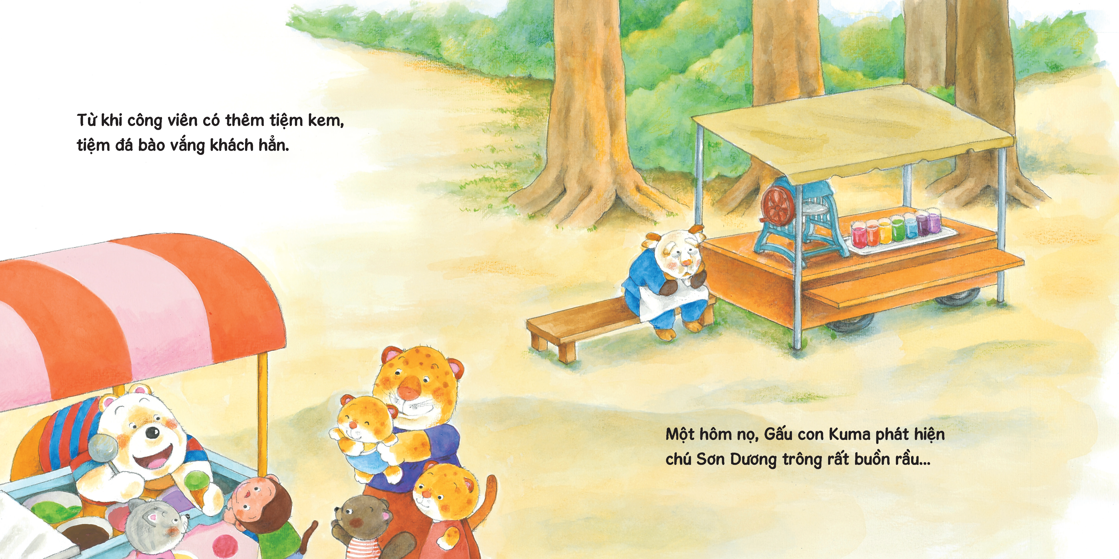 sách tranh ehon kuma - những chuyện nhỏ hằng ngày - tiệm đá bào vui vẻ - Ảnh 5