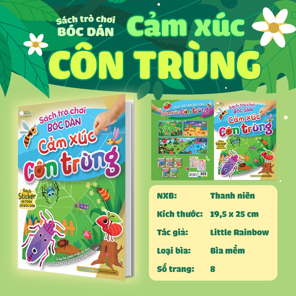 sách trò chơi bóc dán cảm xúc - côn trùng - Ảnh 4