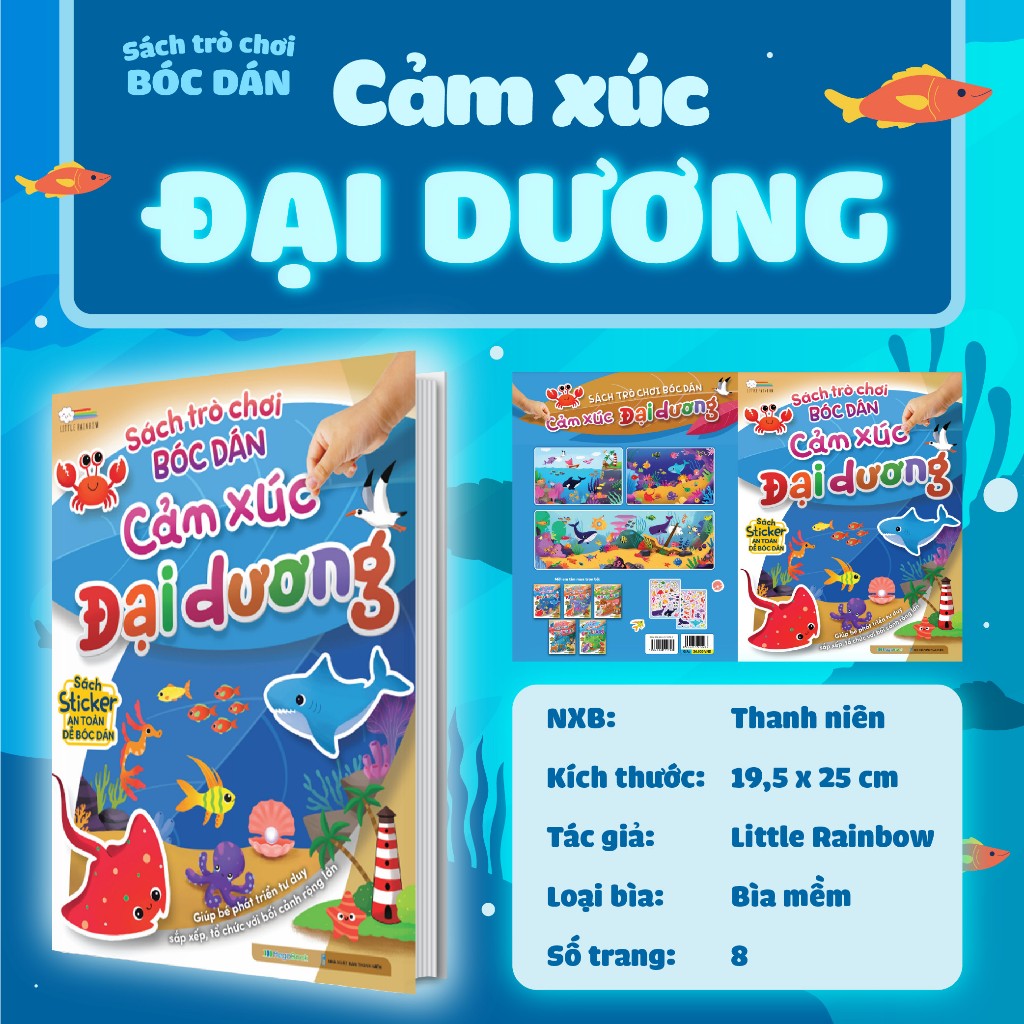 sách trò chơi bóc dán cảm xúc - đại dương - Ảnh 3
