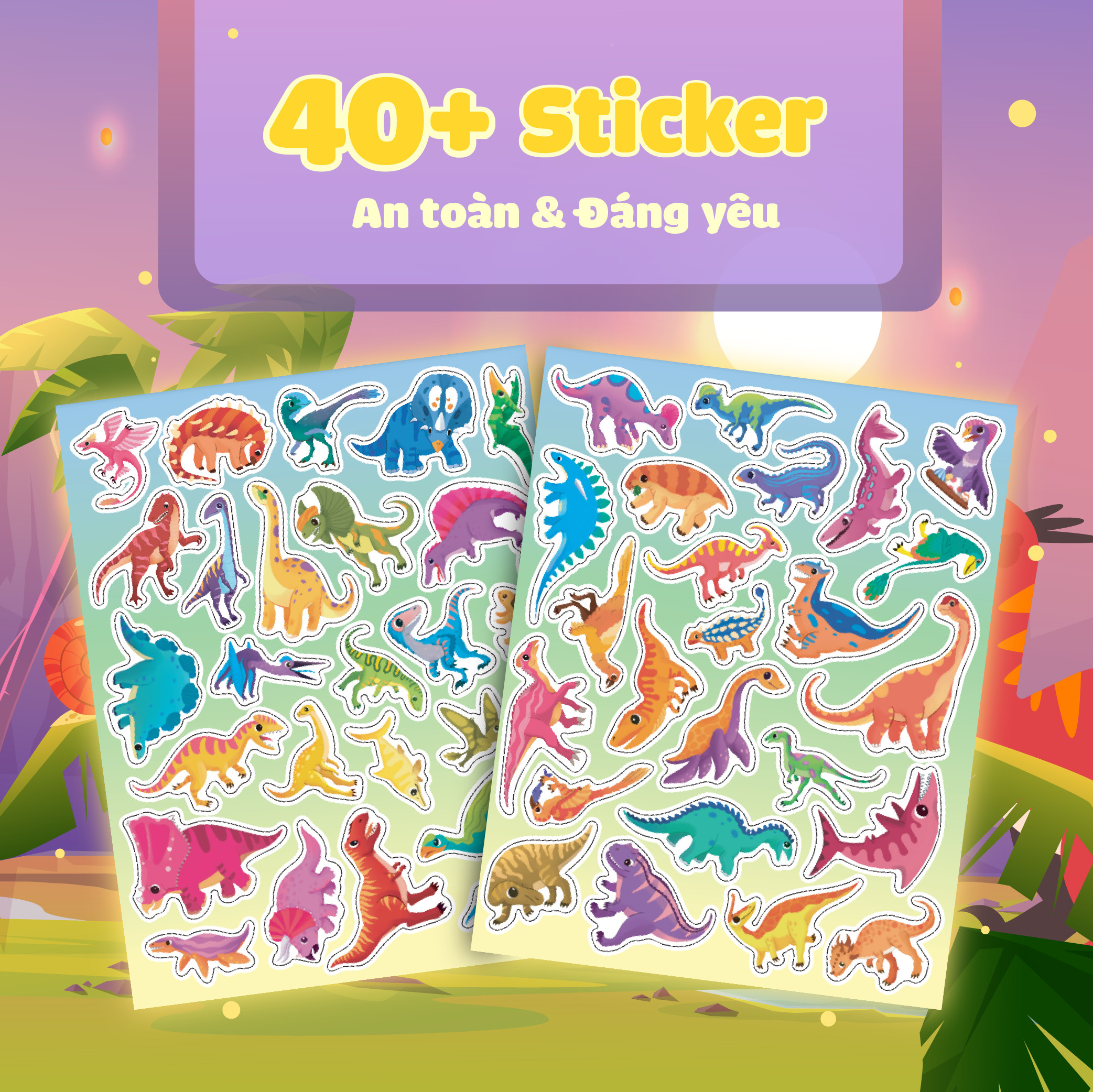 sách trò chơi bóc dán cảm xúc - khủng long - Ảnh 6