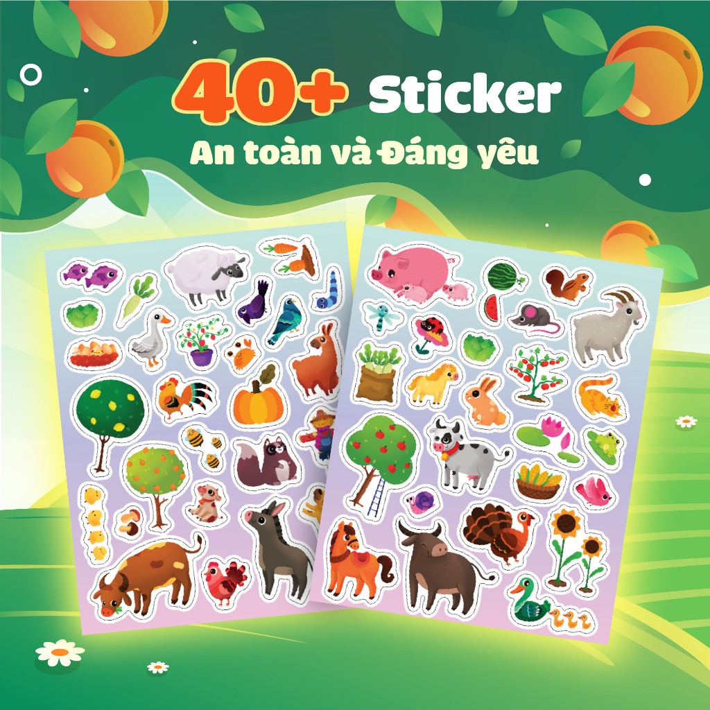 sách trò chơi bóc dán cảm xúc - nông trại - Ảnh 6