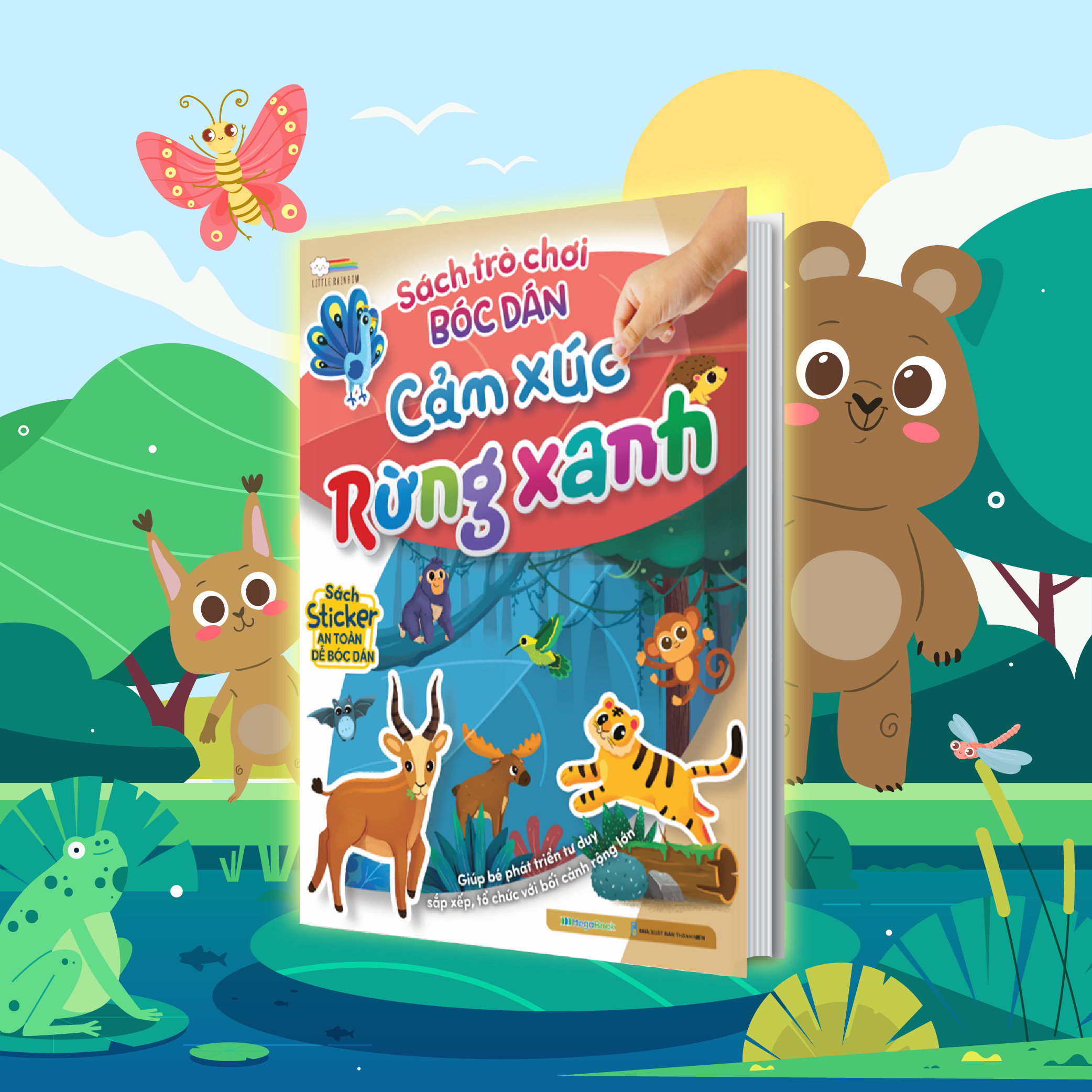 sách trò chơi bóc dán cảm xúc - rừng xanh - Ảnh 2