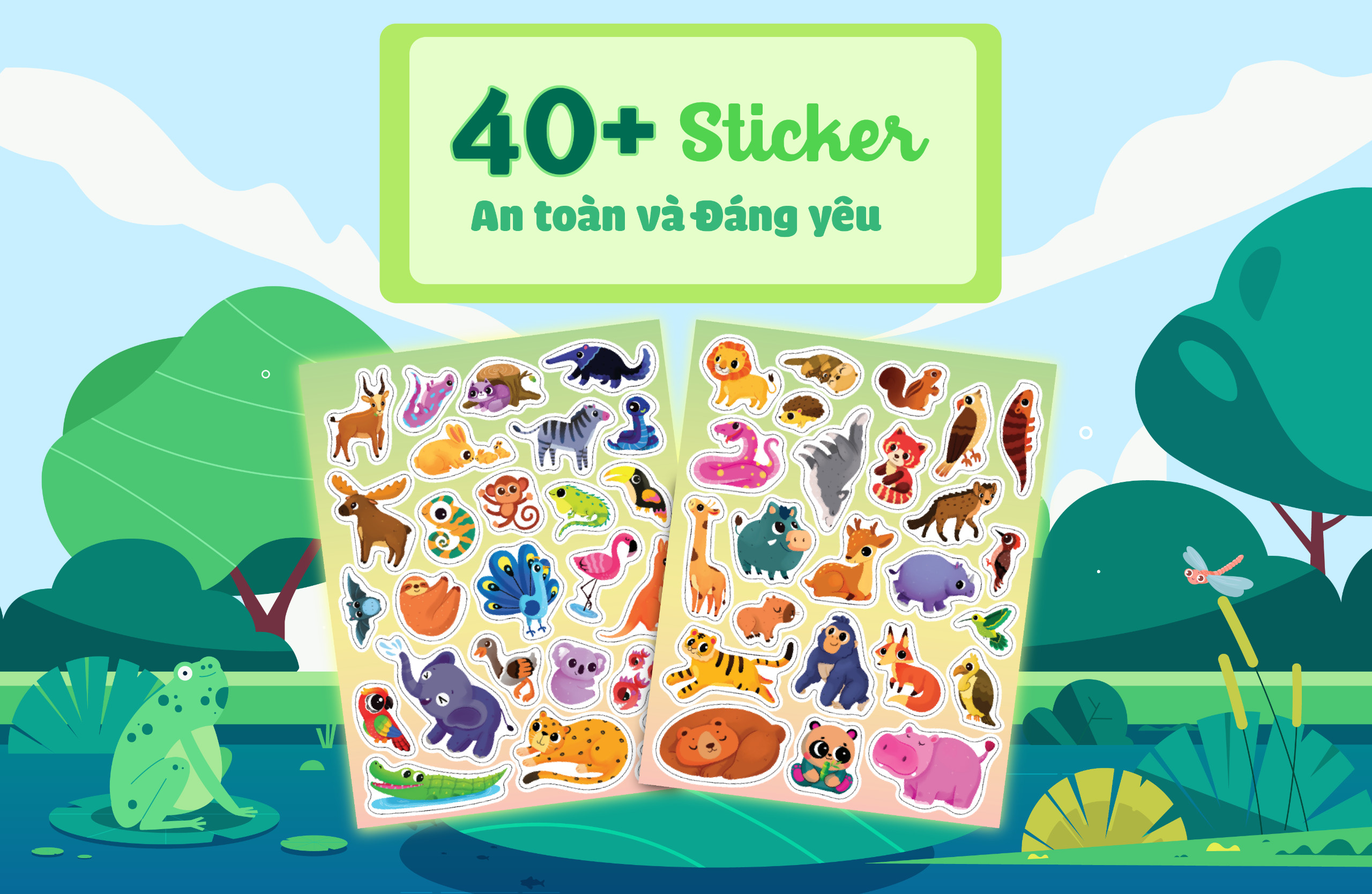 sách trò chơi bóc dán cảm xúc - rừng xanh - Ảnh 4