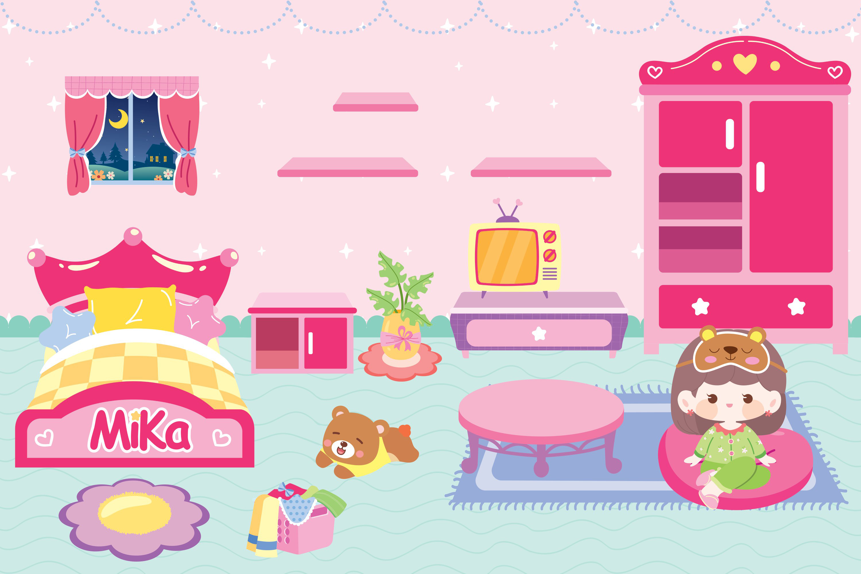 sách trò chơi đóng vai công chúa nhỏ mika - căn phòng công chúa - Ảnh 2