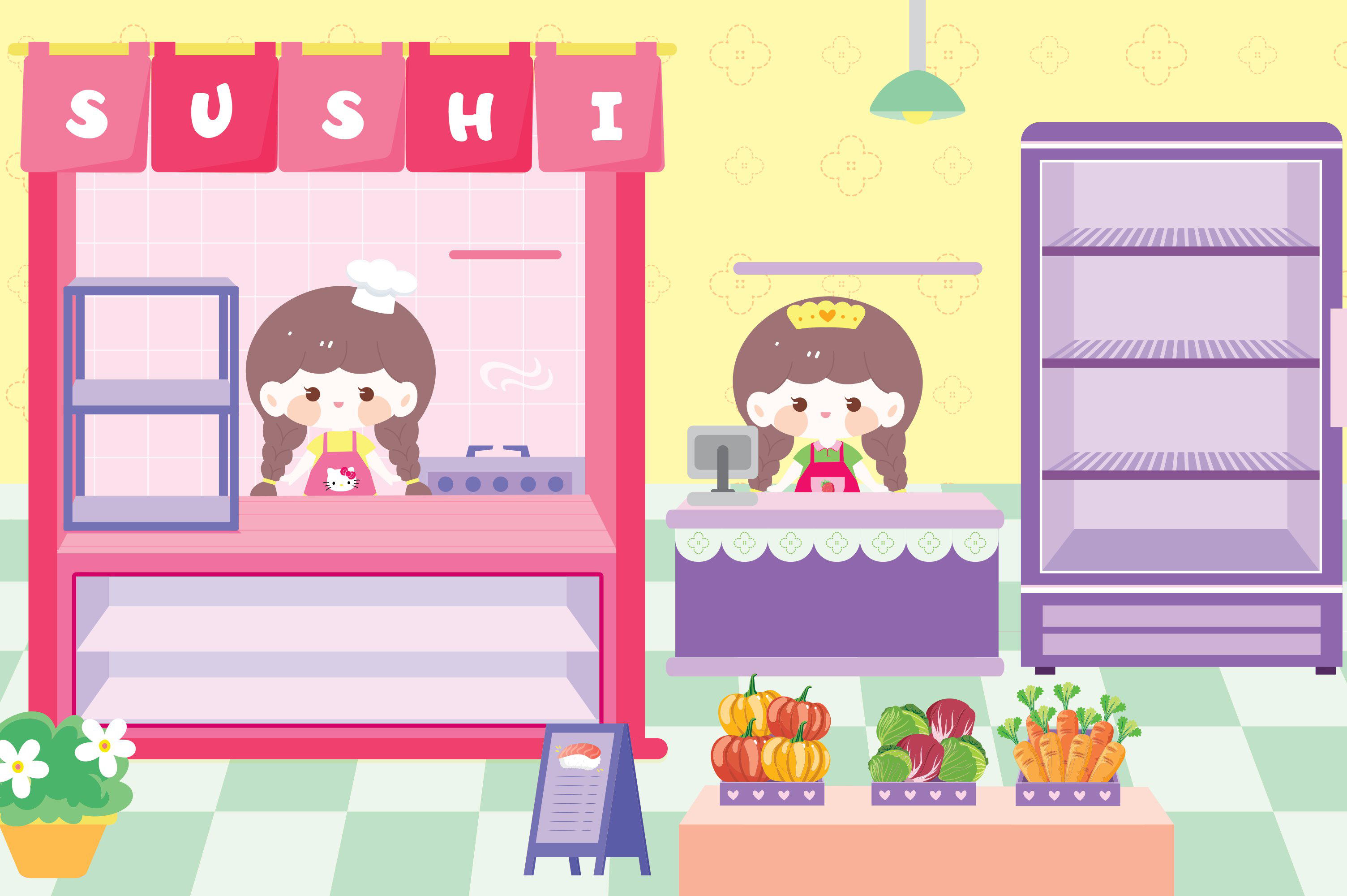 sách trò chơi đóng vai công chúa nhỏ mika - cửa hàng đồ ăn - Ảnh 2