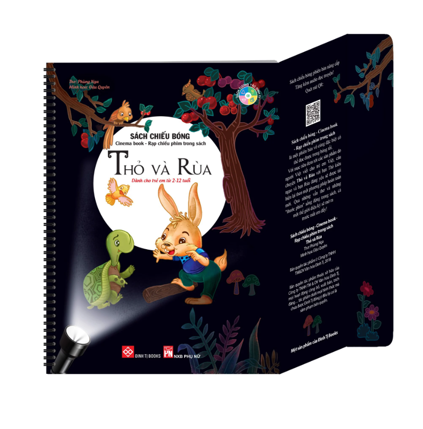 sách tương tác - sách chiếu bóng - cinema book - rạp chiếu phim trong sách - thỏ và rùa - Ảnh 3