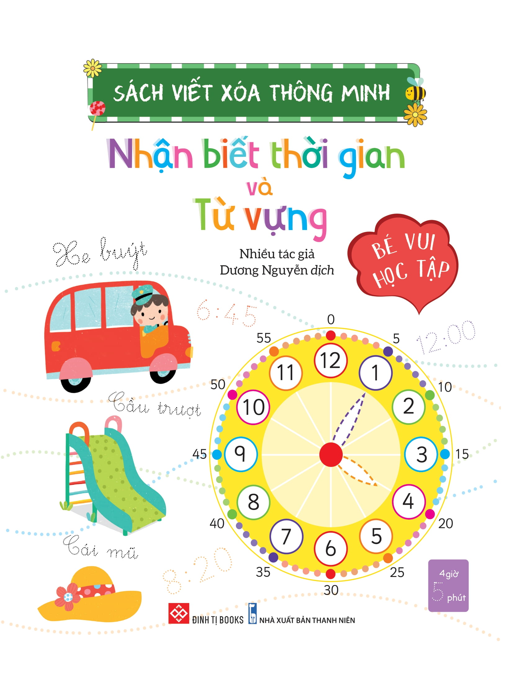 sách viết xóa thông minh - nhận biết thời gian và từ vựng - Ảnh 2