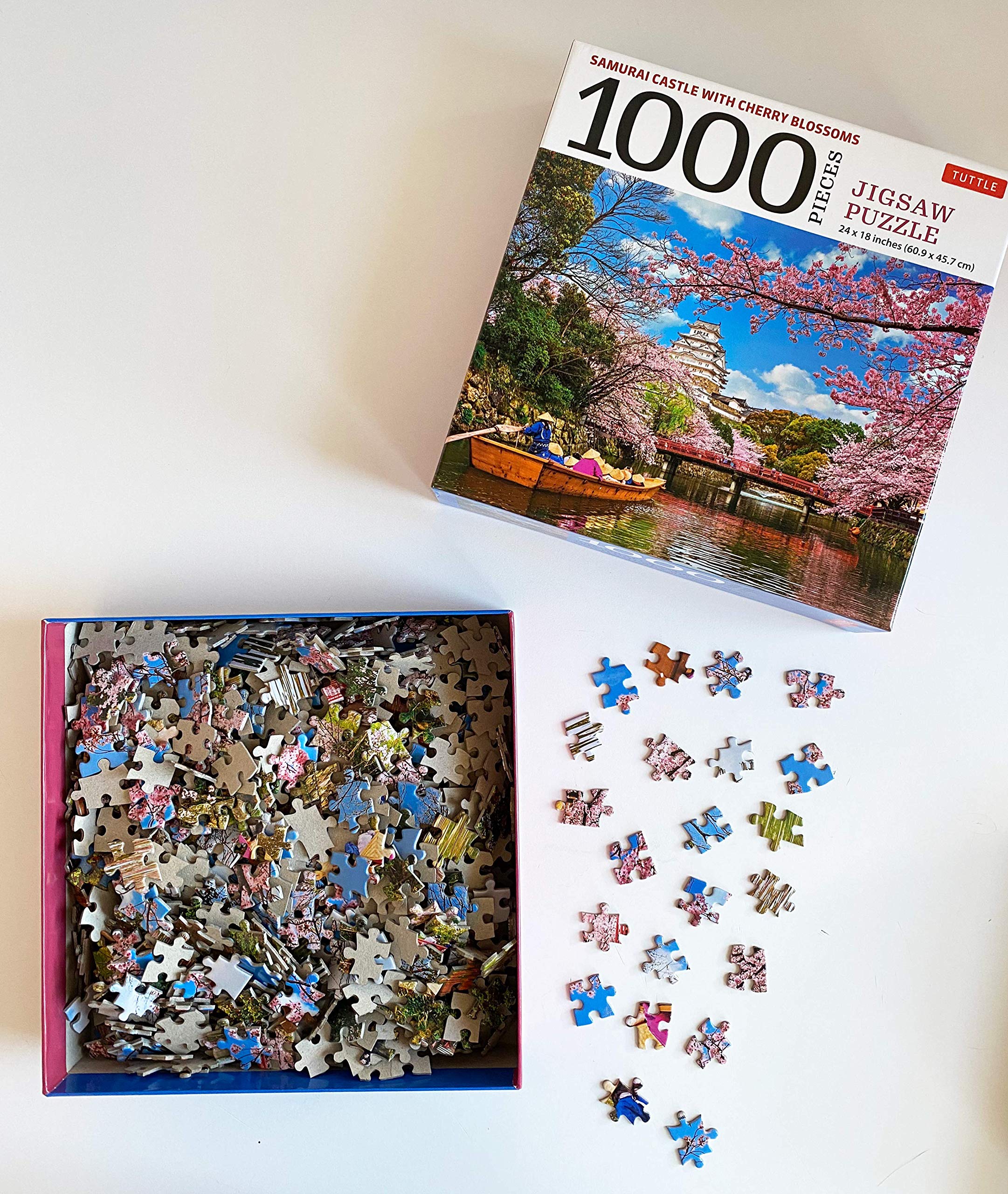 samurai castle & cherry blossoms - 1000 piece jigsaw puzzle: cherry blossoms at himeji castle (finished size 24 in x 18 in) - Ảnh 6