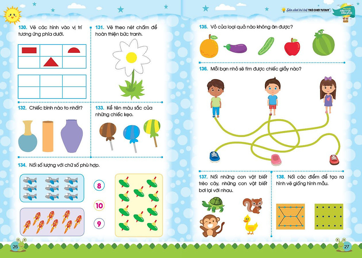 sân chơi trí tuệ - trò chơi tư duy - rèn luyện não trái não phải (dành cho trẻ 3-4 tuổi) (tái bản 2023) - Ảnh 2